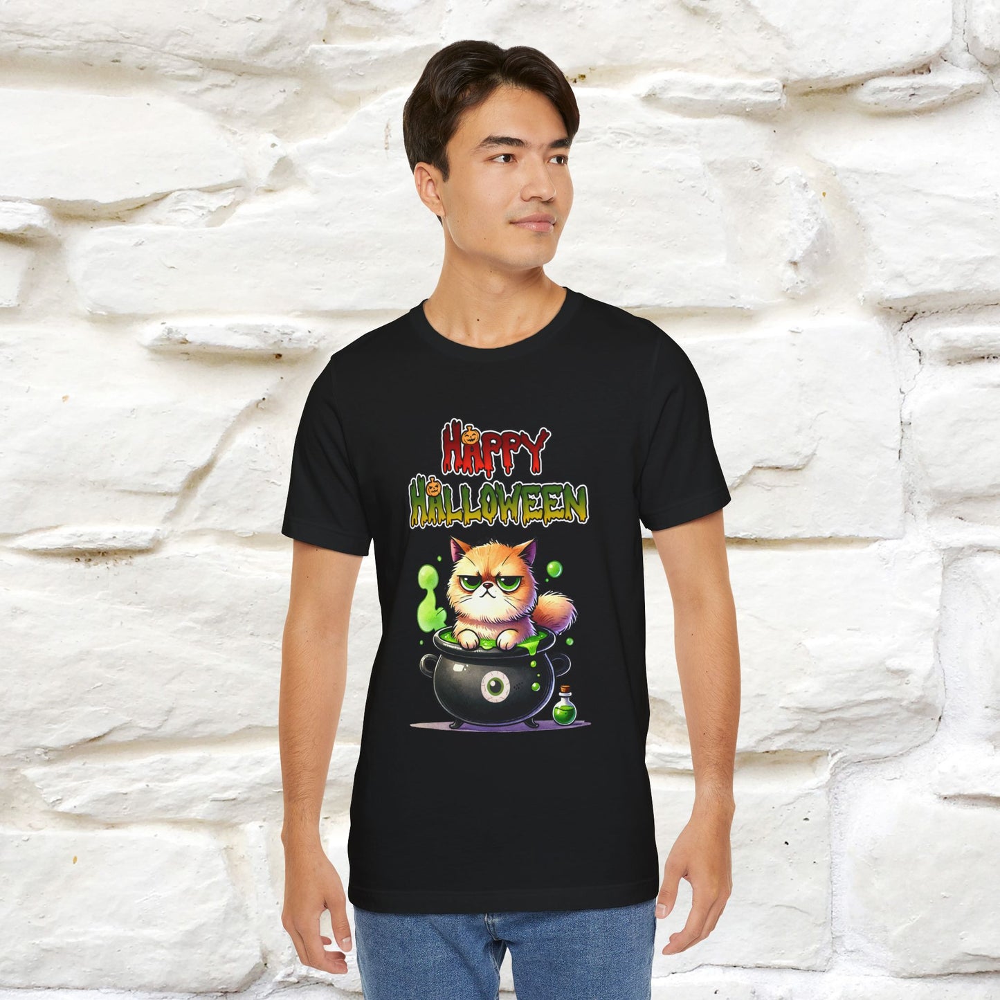 "Angry Cat Happy Halloween" Cat T-shirt |Nunu&Miao Studio