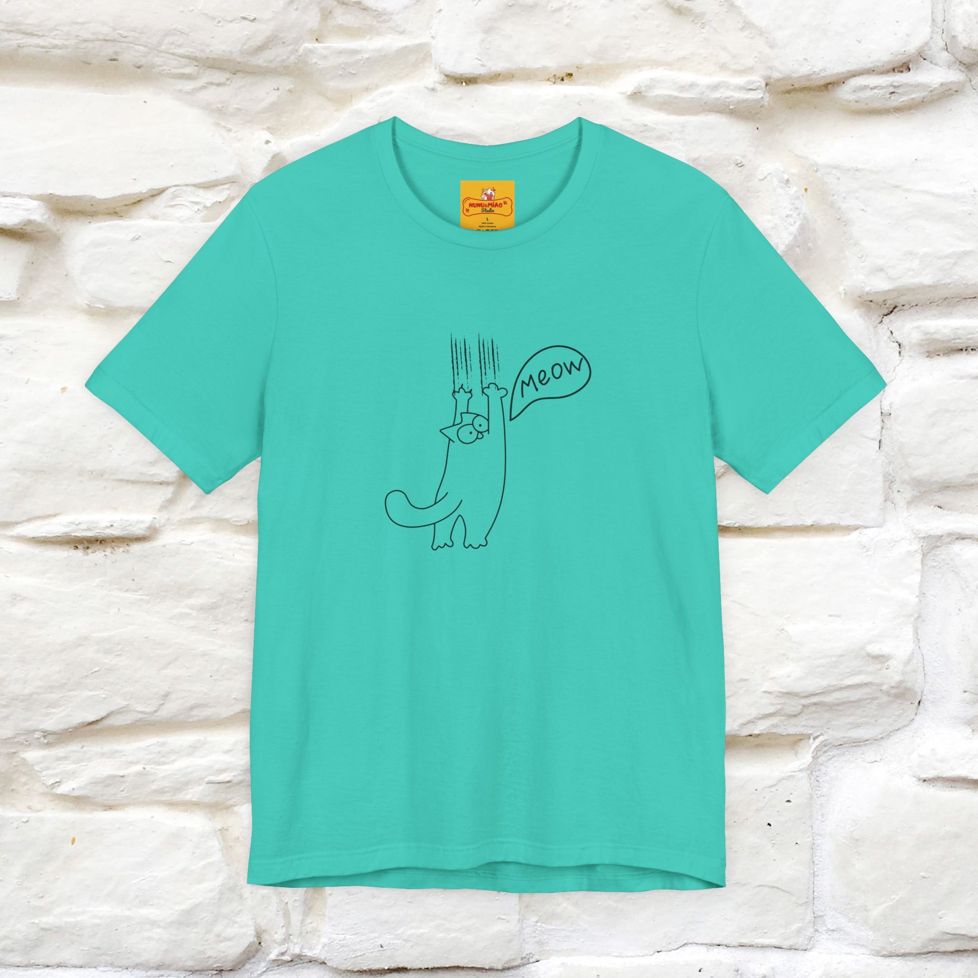"Meow Meow Meow" Cat T-Shirt | Front & Back Design | Nunu&Miao Studio - Nunu&Miao Studio