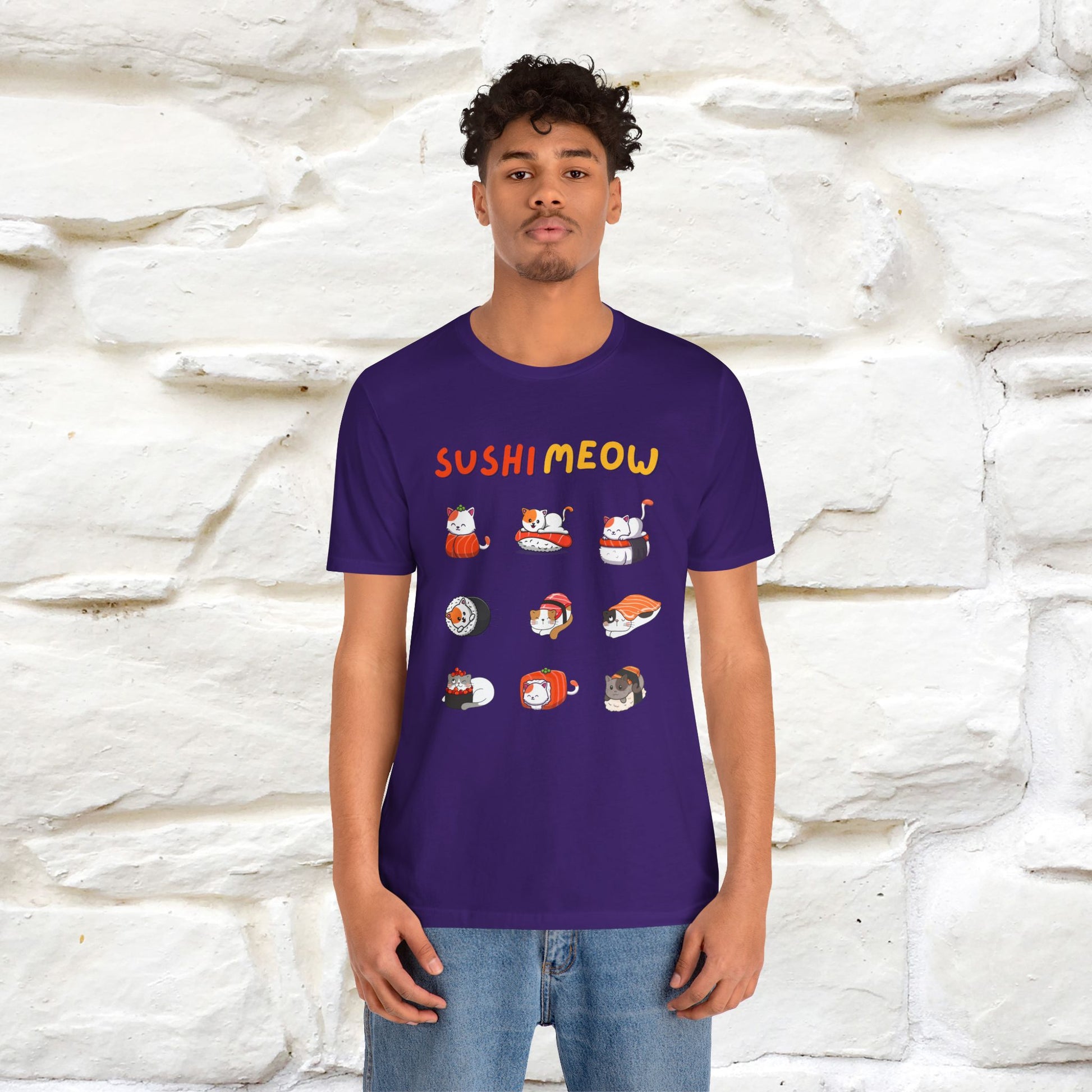 "Sushi Meow" Cat T-shirt for Men & Women | 100% Cotton* - Nunu&Miao Studio