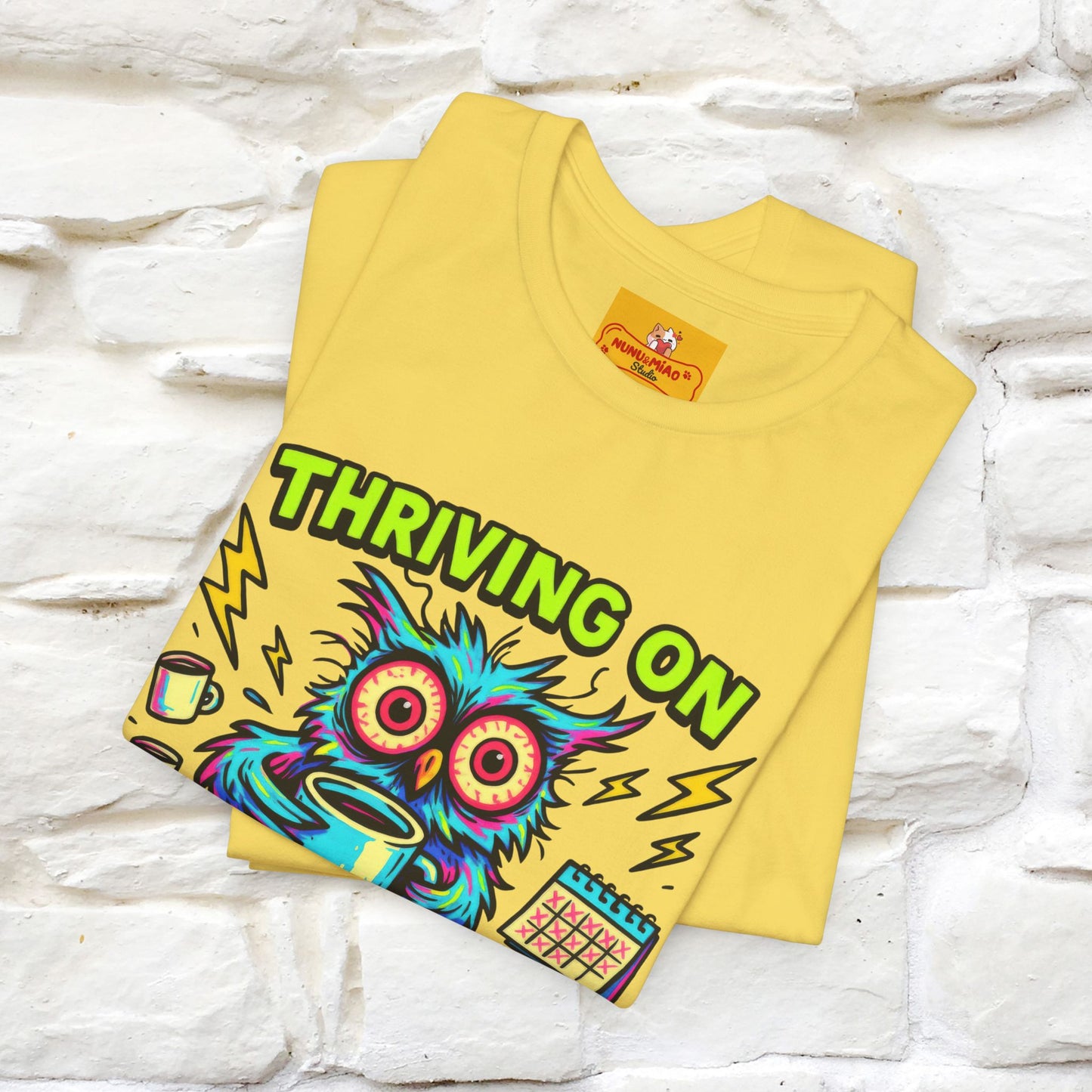 ''Thriving On Caffeine And Poor Choices''| Sarcastic Cat T-Shirt | Nunu&Miao Studio