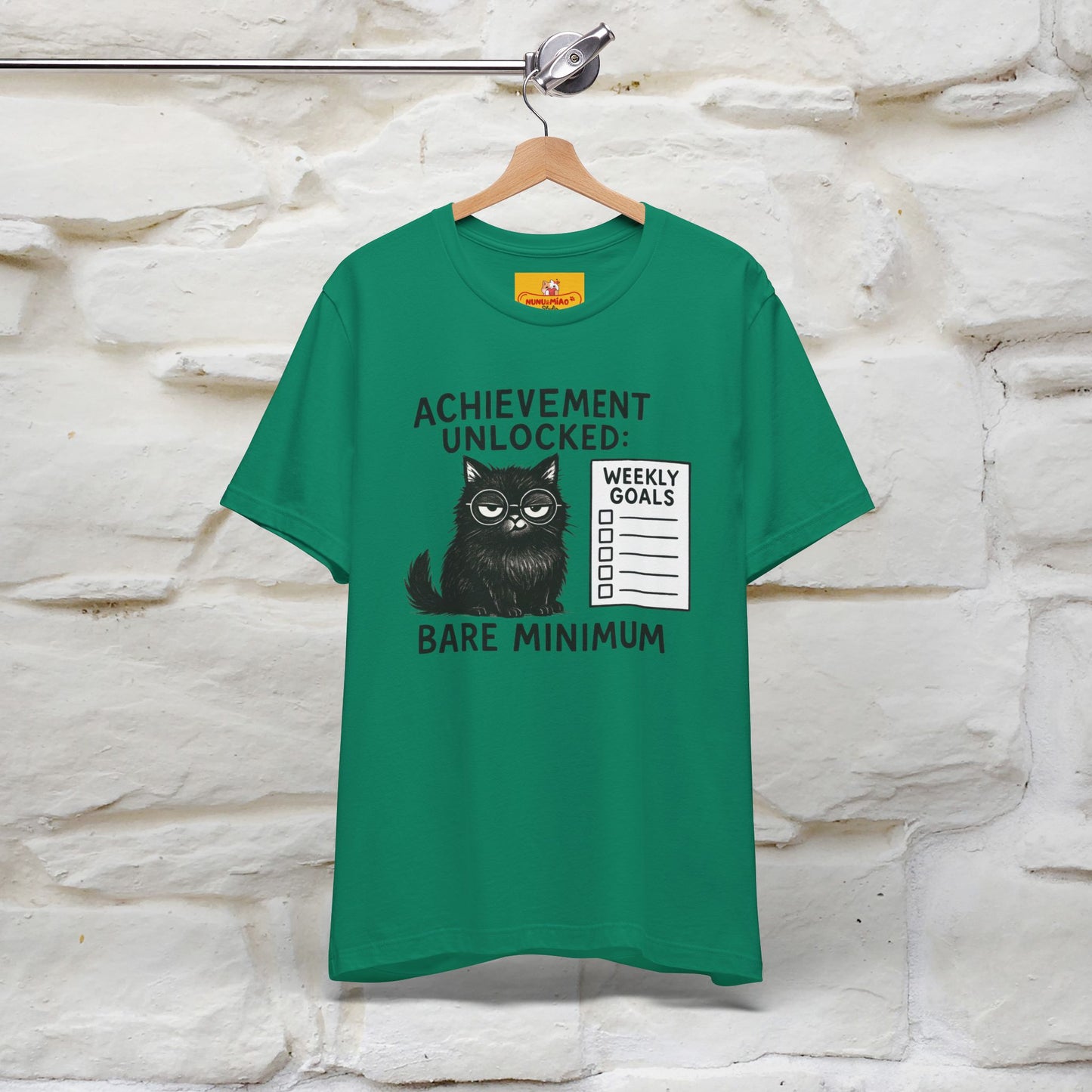 "Achievement Unlocked Bare Minimum." |Cat T-Shirt | Nunu&Miao Studio