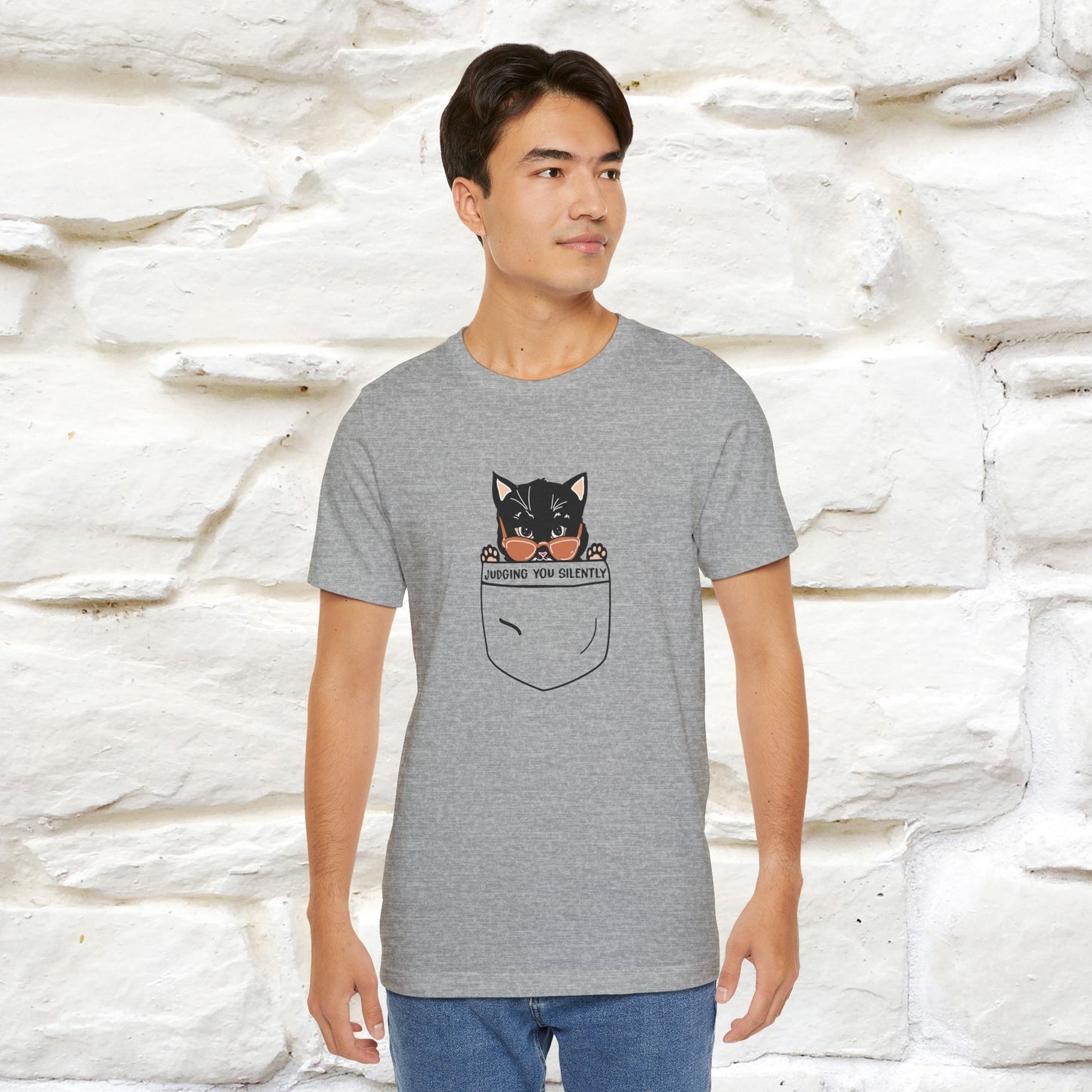 Judging You Silently Cat T-Shirt for Men | 100% Cotton* Funny & Sassy Tee - Nunu&Miao Studio