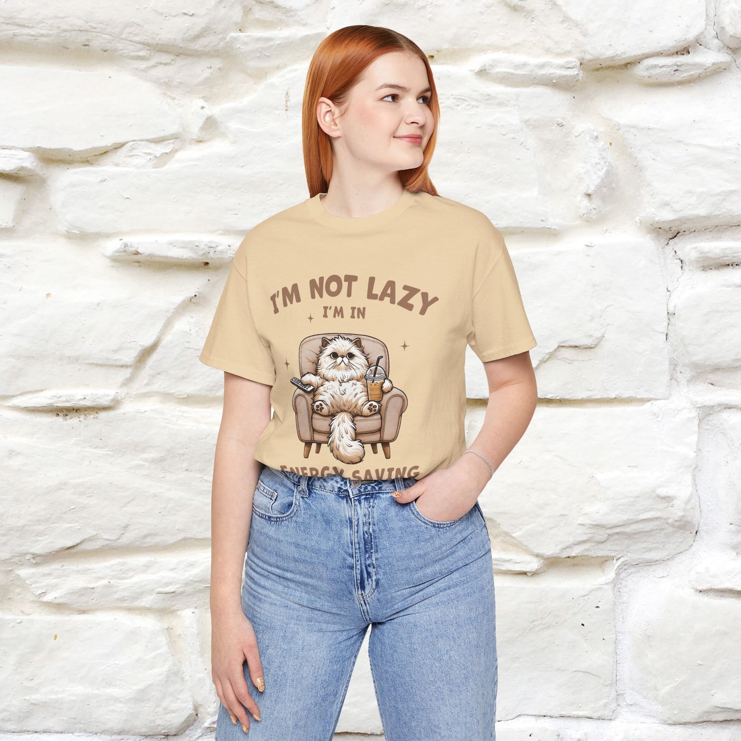 "I'm Not Lazy I'm In Energy-Saving Mode " Cat T-shirt |Nunu&Miao Studio