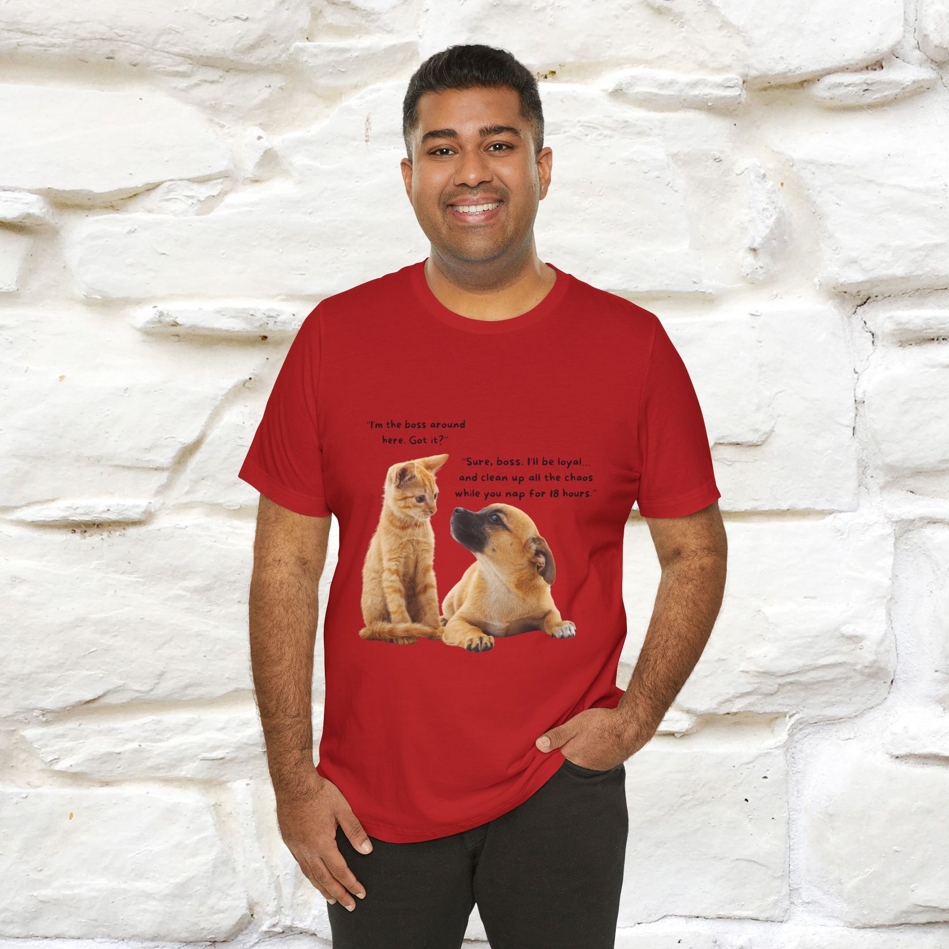 ''I am The Boss Here'' Funny Cat T-shirt for Men and Women  100% Cotton* - Nunu&Miao Studio