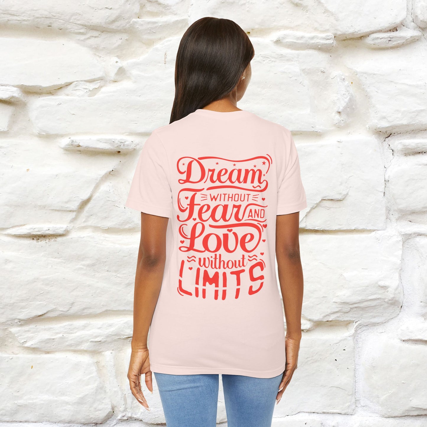 "Dream Without Fear And Love Without Limits'' Cat T-Shirt | Front & Back Design | Nunu&Miao Studio