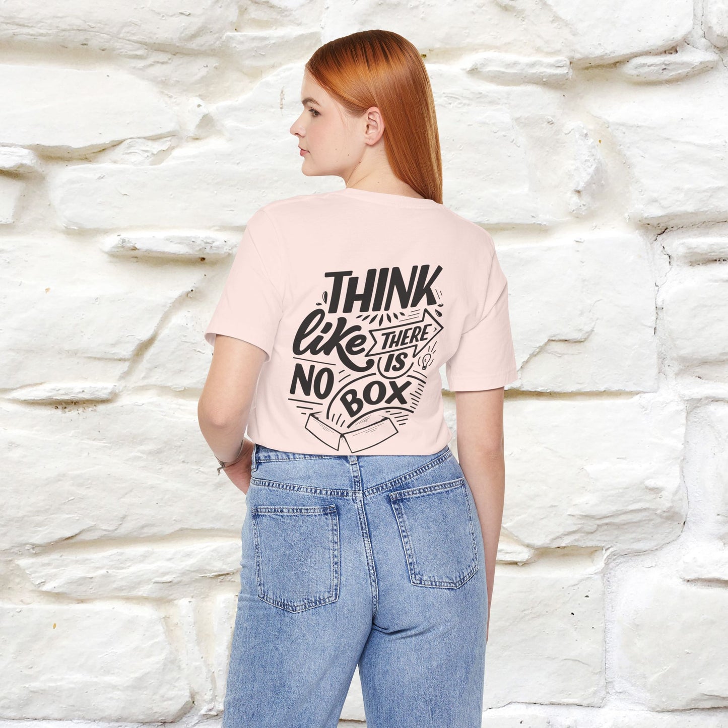 "Think Like There Is No Box" Cat T-Shirt| Front & Back Design | Nunu&Miao Studio