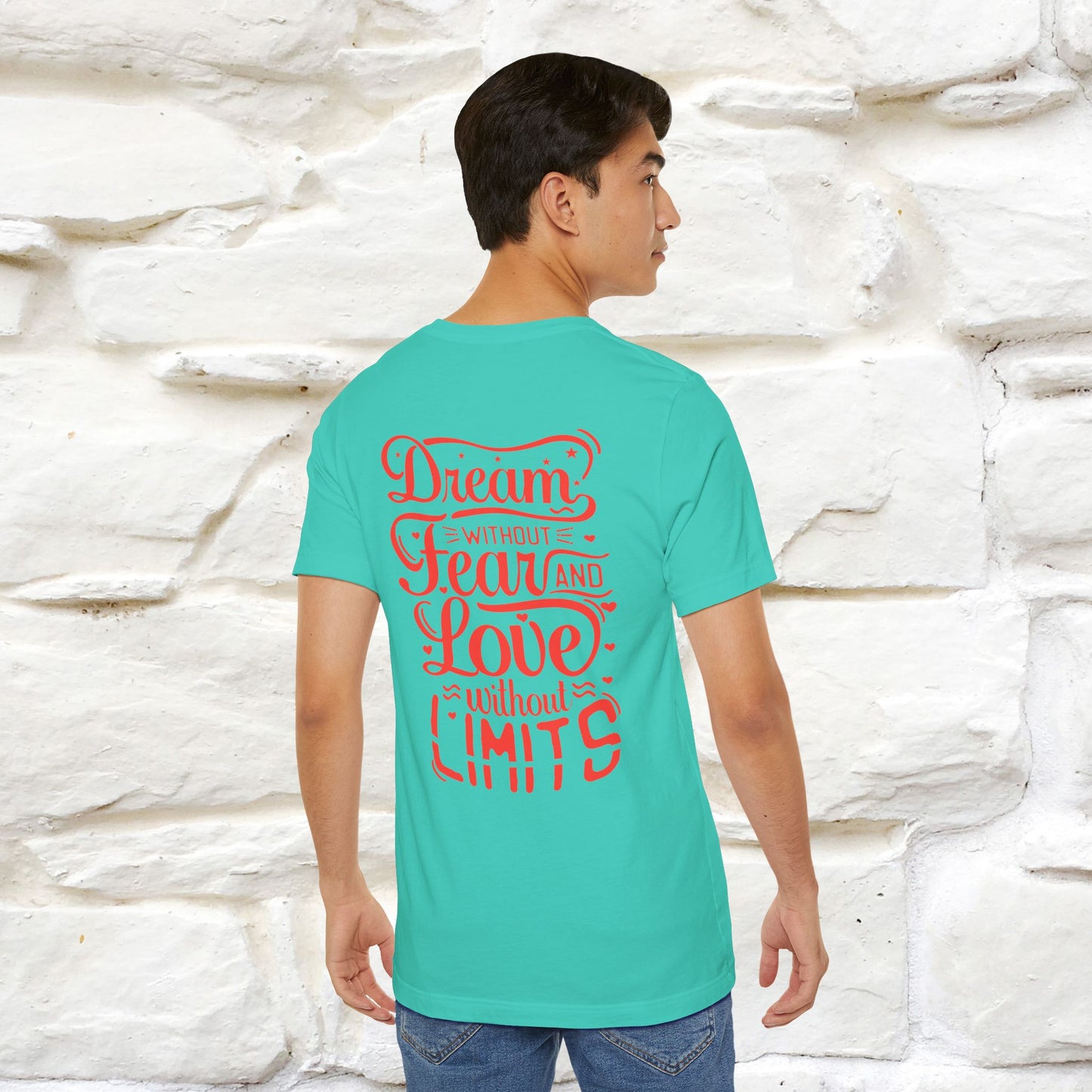 "Dream Without Fear And Love Without Limits'' Cat T-Shirt | Front & Back Design | Nunu&Miao Studio