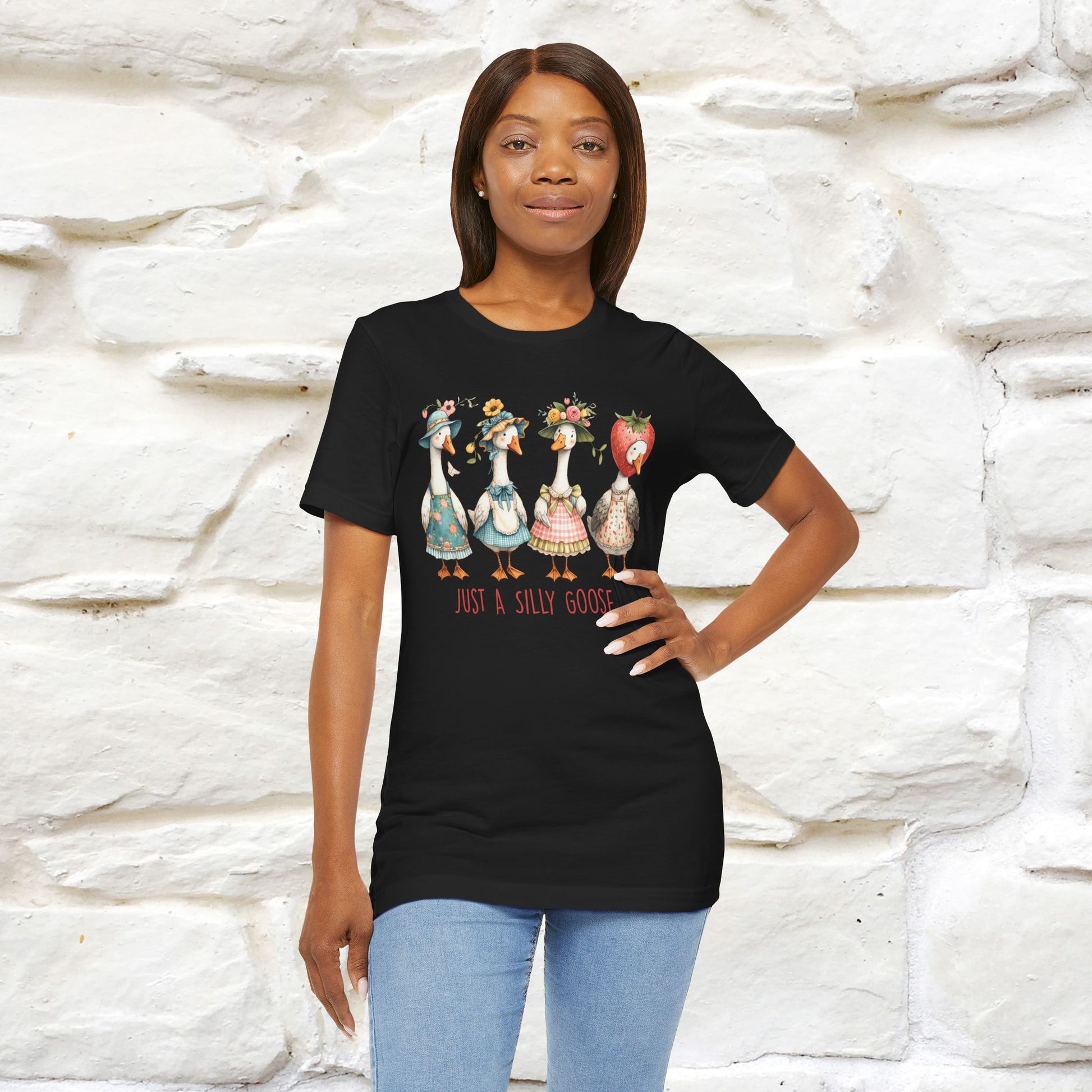 "Just A Silly Goose" Cute T-shirt |Nunu&Miao Studio - Nunu&Miao Studio