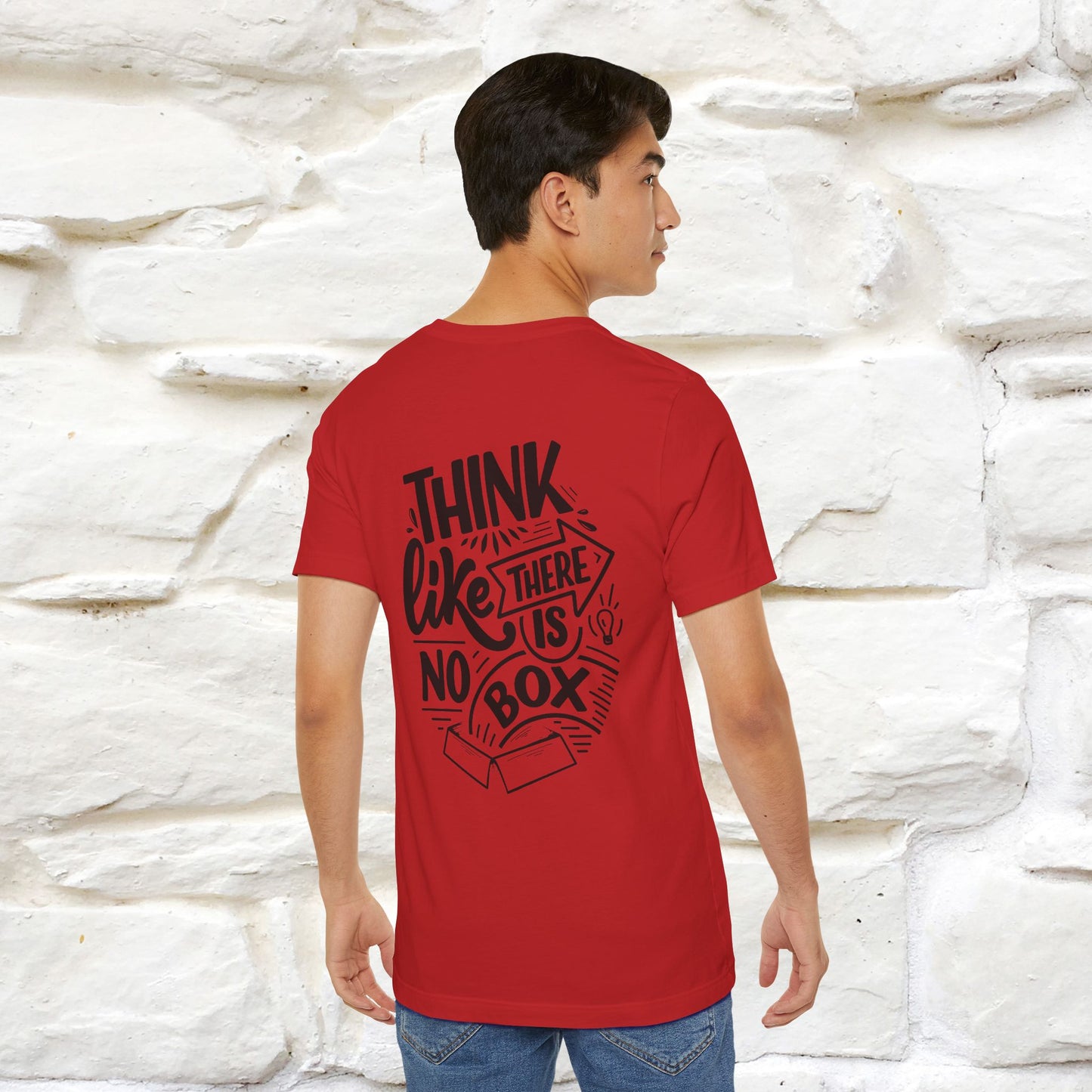 "Think Like There Is No Box" Cat T-Shirt| Front & Back Design | Nunu&Miao Studio