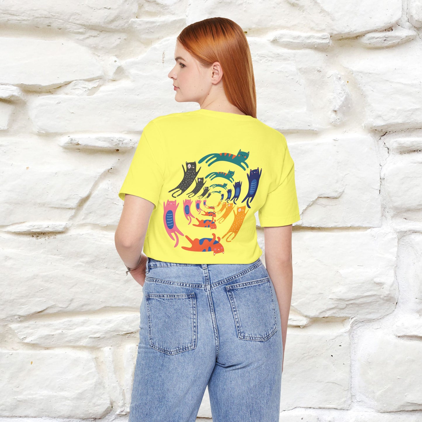 "The Hypnotic Meow'' Cat T-Shirt Front and Back Design | Nunu&Miao Studio