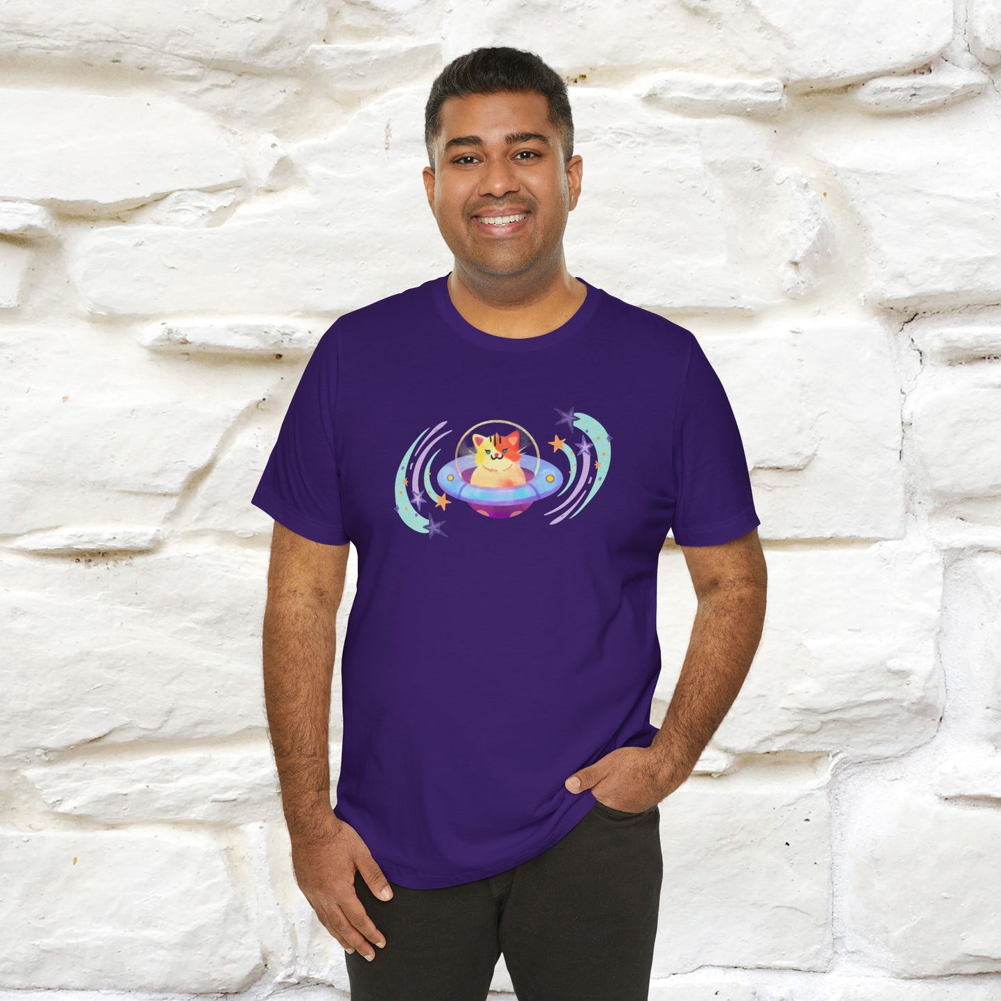 "Stay Positive'' Cat T-Shirt | Front & Back Design | Nunu&Miao Studio