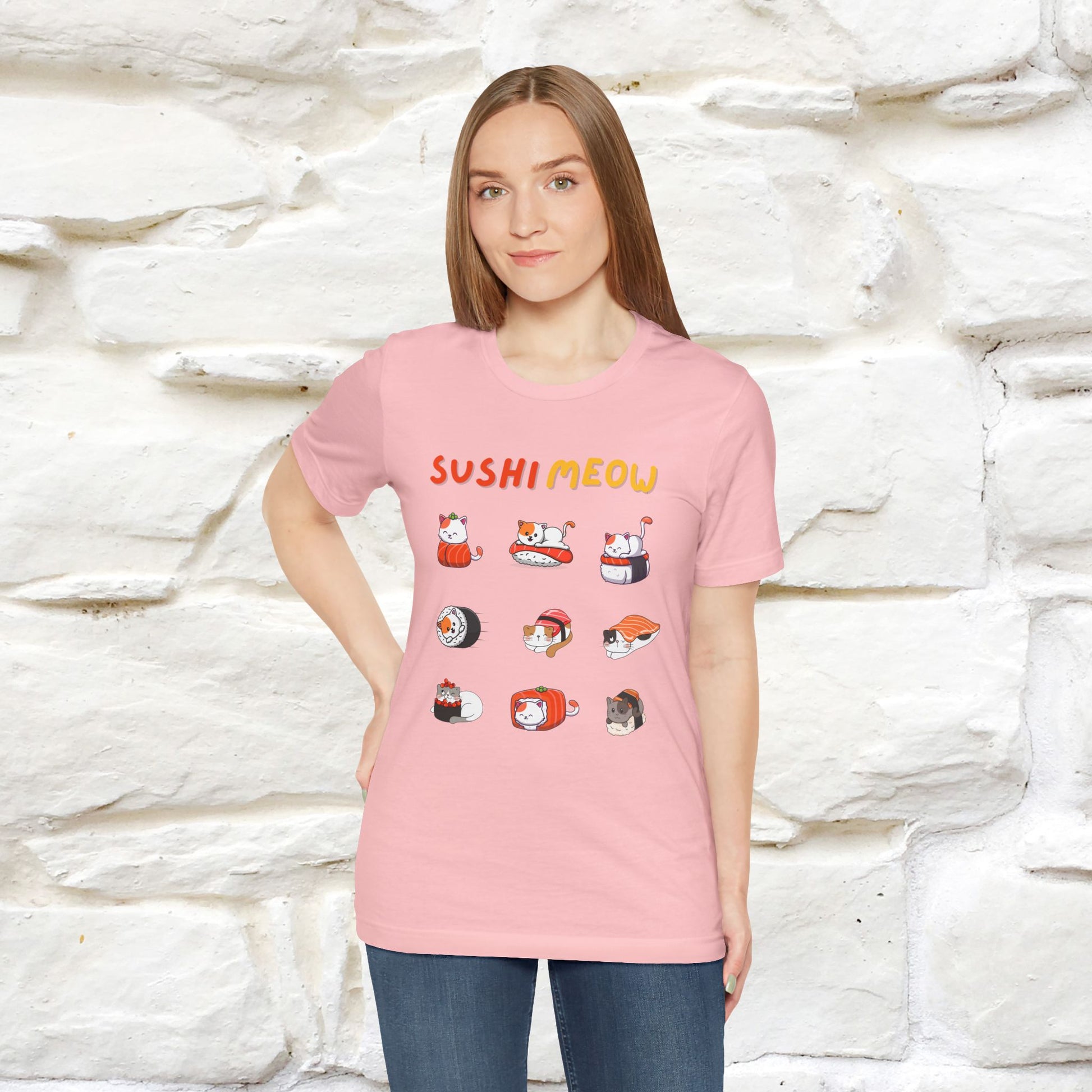 "Sushi Meow" Cat T-shirt for Men & Women | 100% Cotton* - Nunu&Miao Studio