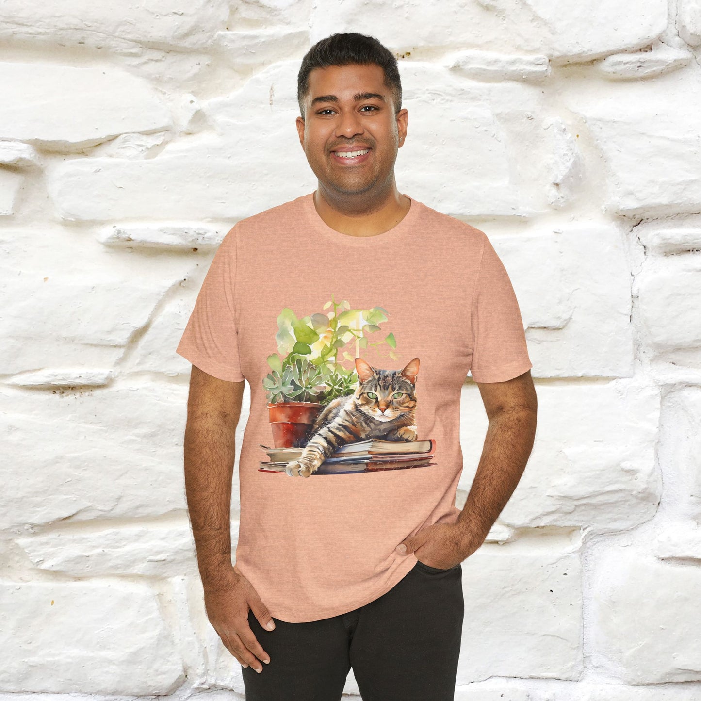 "Feline Bibliophile" T-Shirt for Men & Women | 100% Cotton* - Nunu&Miao Studio