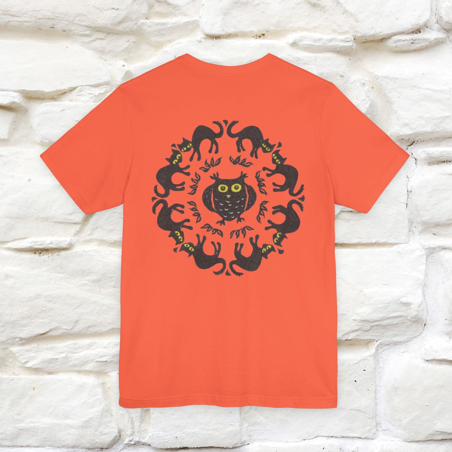 ''Black Cat Circle'' Cat T-Shirt Front and Back Design | Nunu&Miao Studio