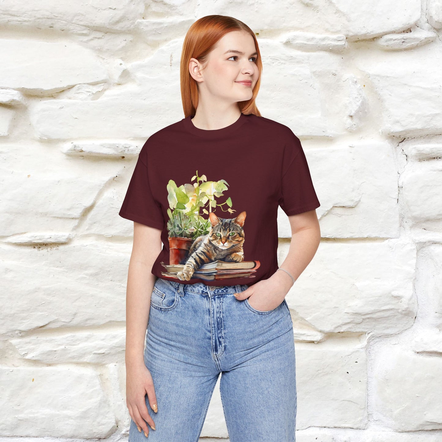"Feline Bibliophile" T-Shirt for Men & Women | 100% Cotton* - Nunu&Miao Studio