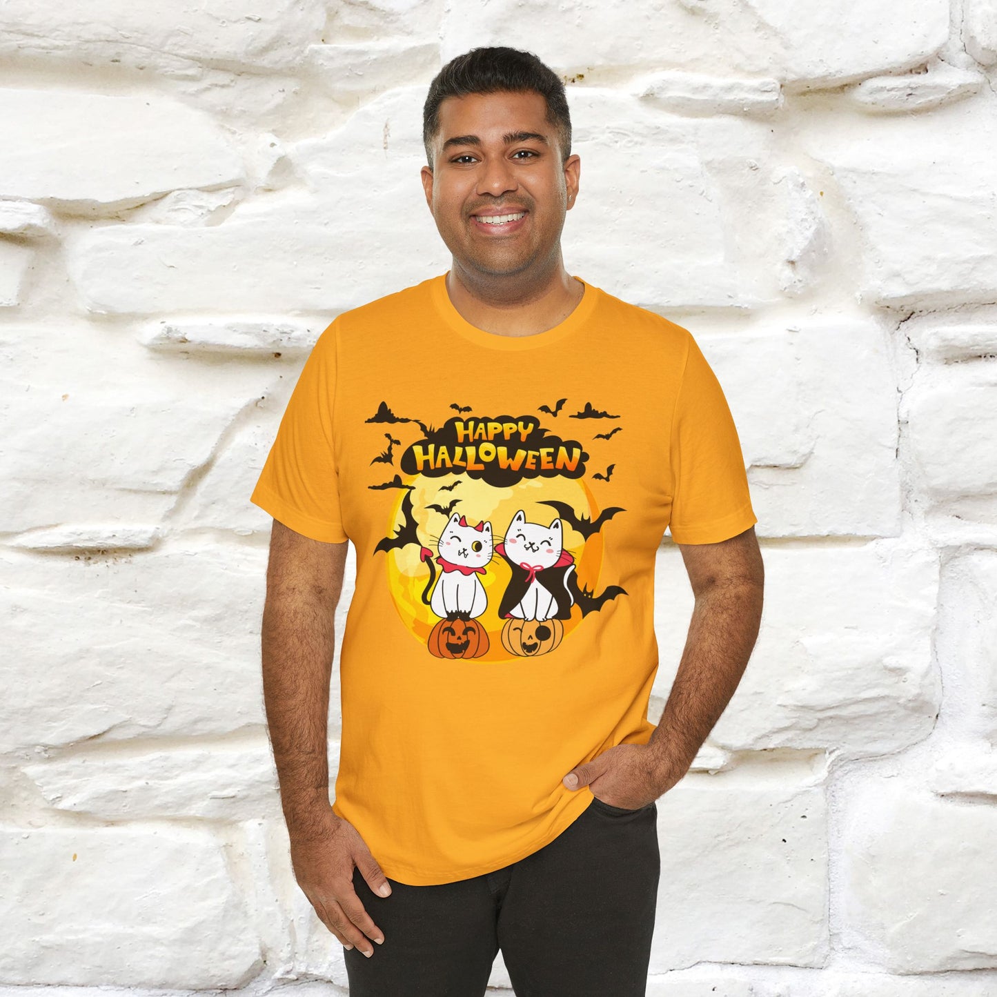 "Happy Halloween Cat Couple " Cat T-shirt |Nunu&Miao Studio