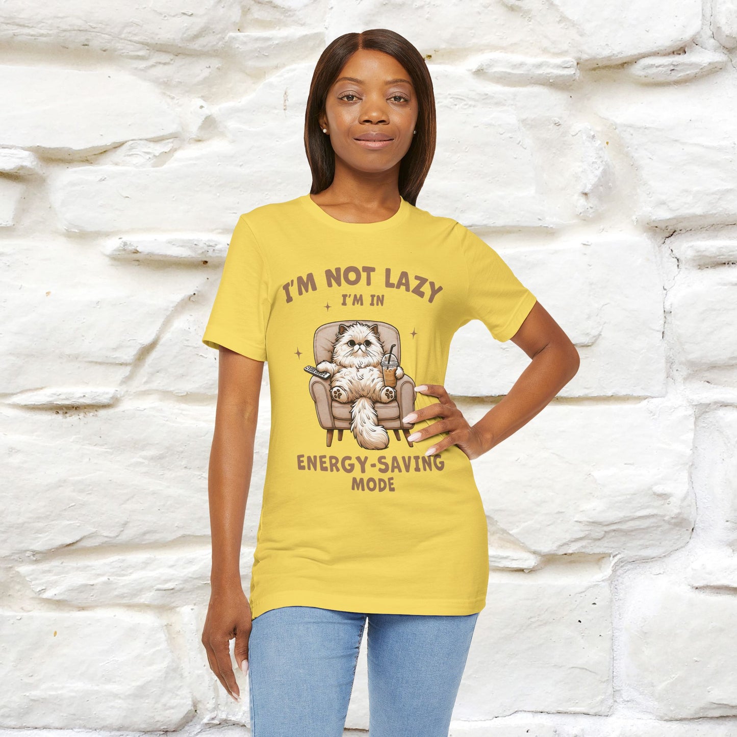 "I'm Not Lazy I'm In Energy-Saving Mode " Cat T-shirt |Nunu&Miao Studio