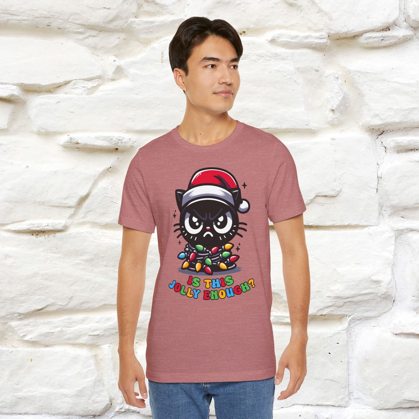 Is This Jolly Enough? | Funny Cat Christmas Shirt for Men & Women | 100% Cotton*