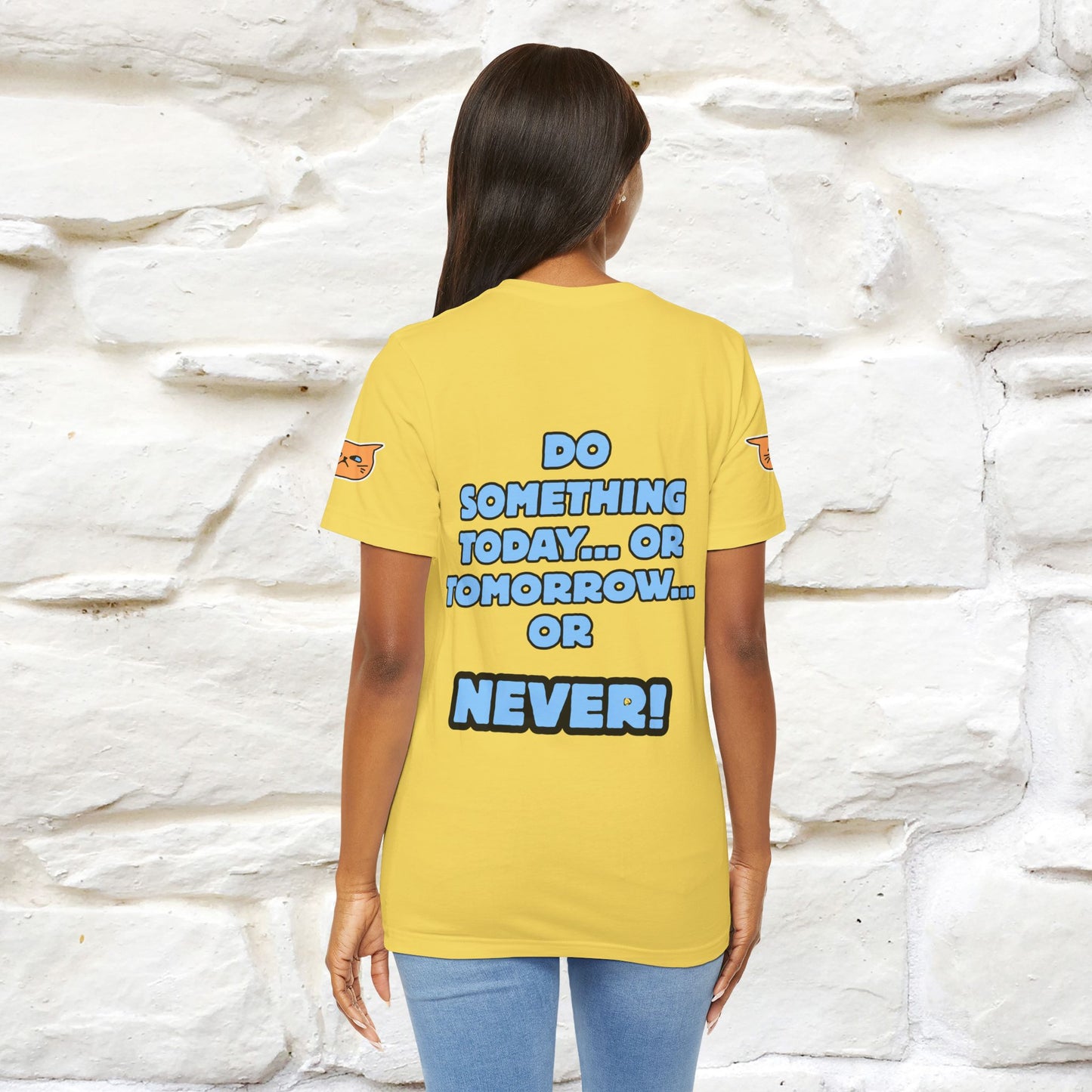 "Do something today… or tomorrow… or never." Cat T-Shirt| Front & Back Design | Nunu&Miao Studio