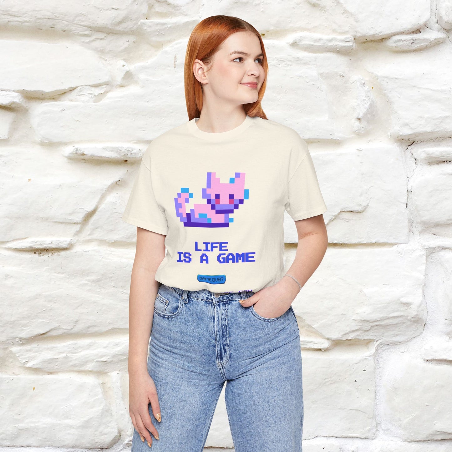 "Life Is A Game, I Am Just Here Fo The Cheat Code" Funny Cat T-Shirt for Men & Women | 100% Cotton* - Nunu&Miao Studio