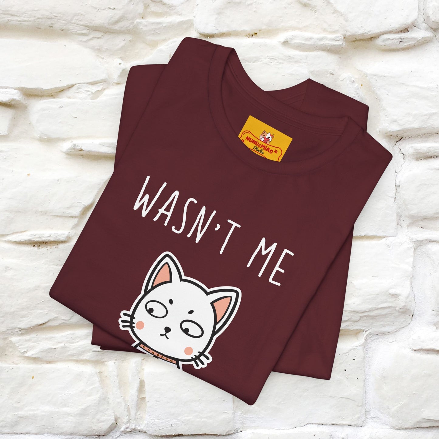 Maglietta con gatto "Wasn't Me" per uomo e donna | 100% cotone* 🐾