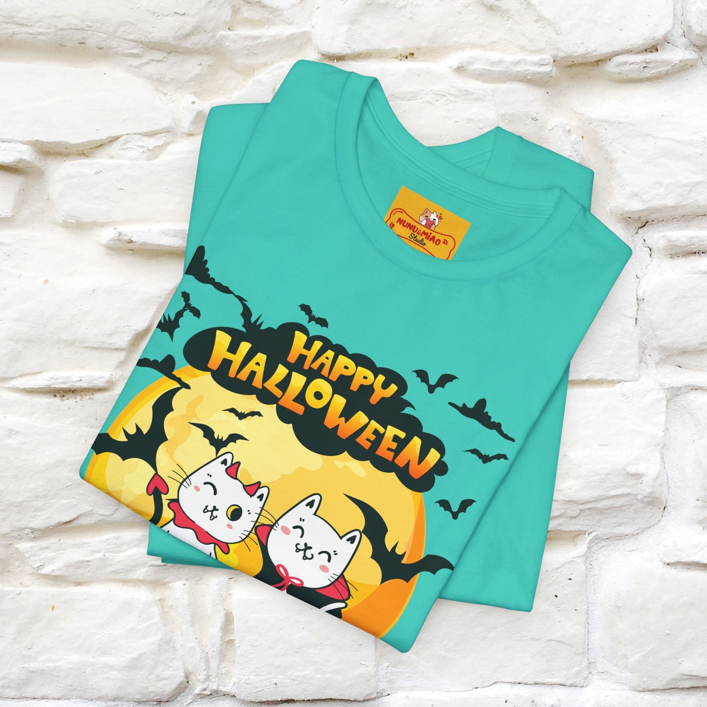 "Happy Halloween Cat Couple " Cat T-shirt |Nunu&Miao Studio - Nunu&Miao Studio