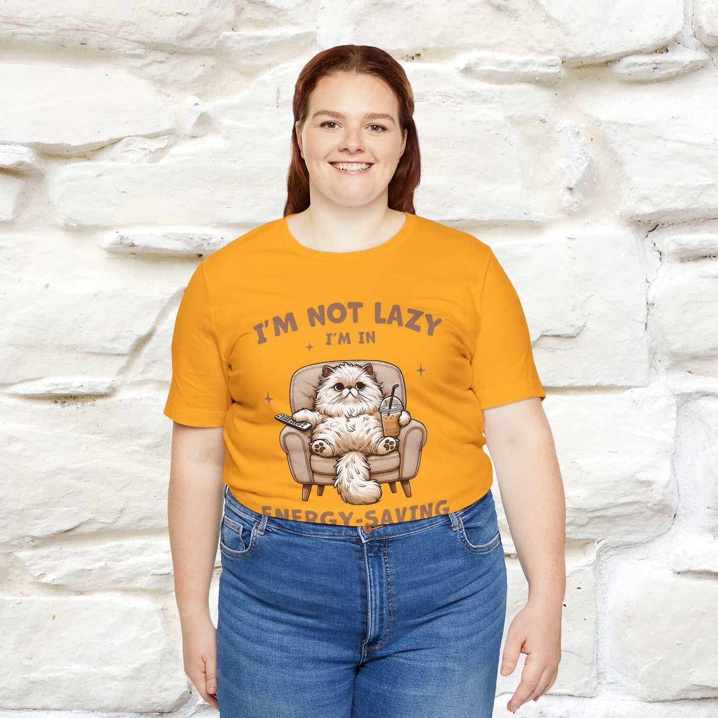 "I'm Not Lazy I'm In Energy-Saving Mode " Cat T-shirt |Nunu&Miao Studio