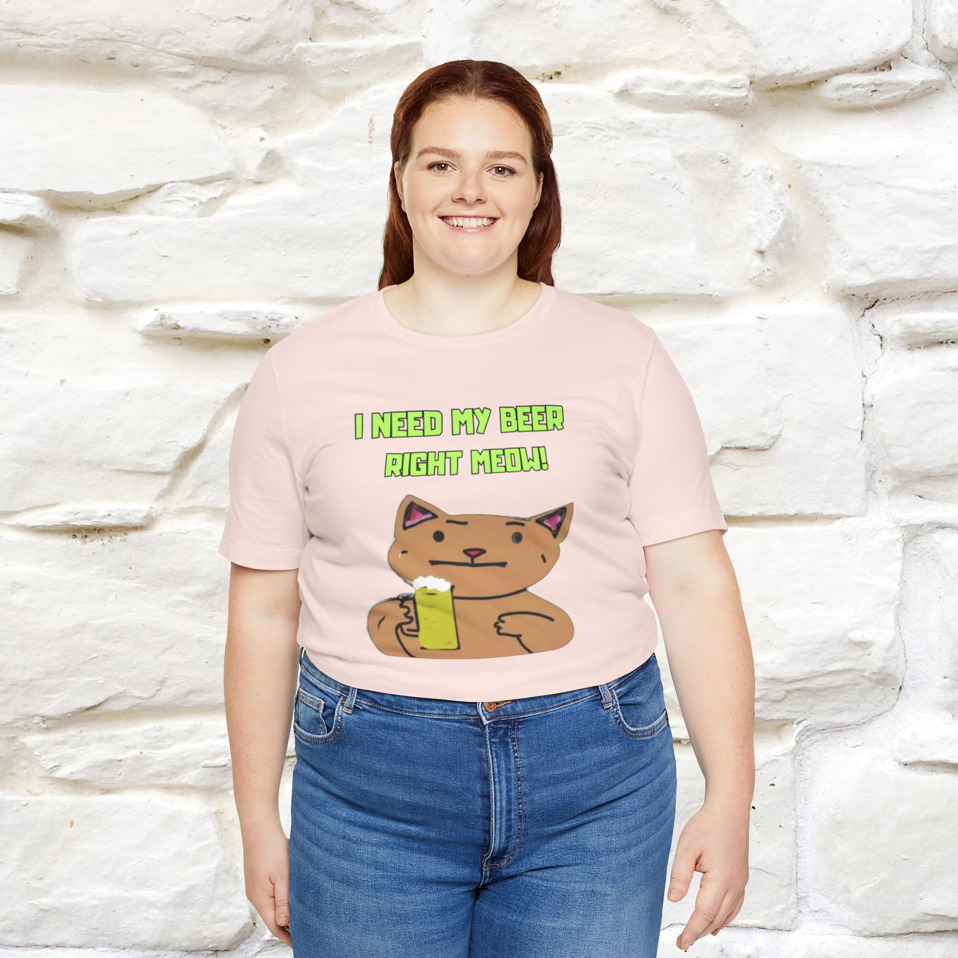 "I Need My Beer Right Meow!" Cat  T-shirt |Nunu&Miao Studio - Nunu&Miao Studio