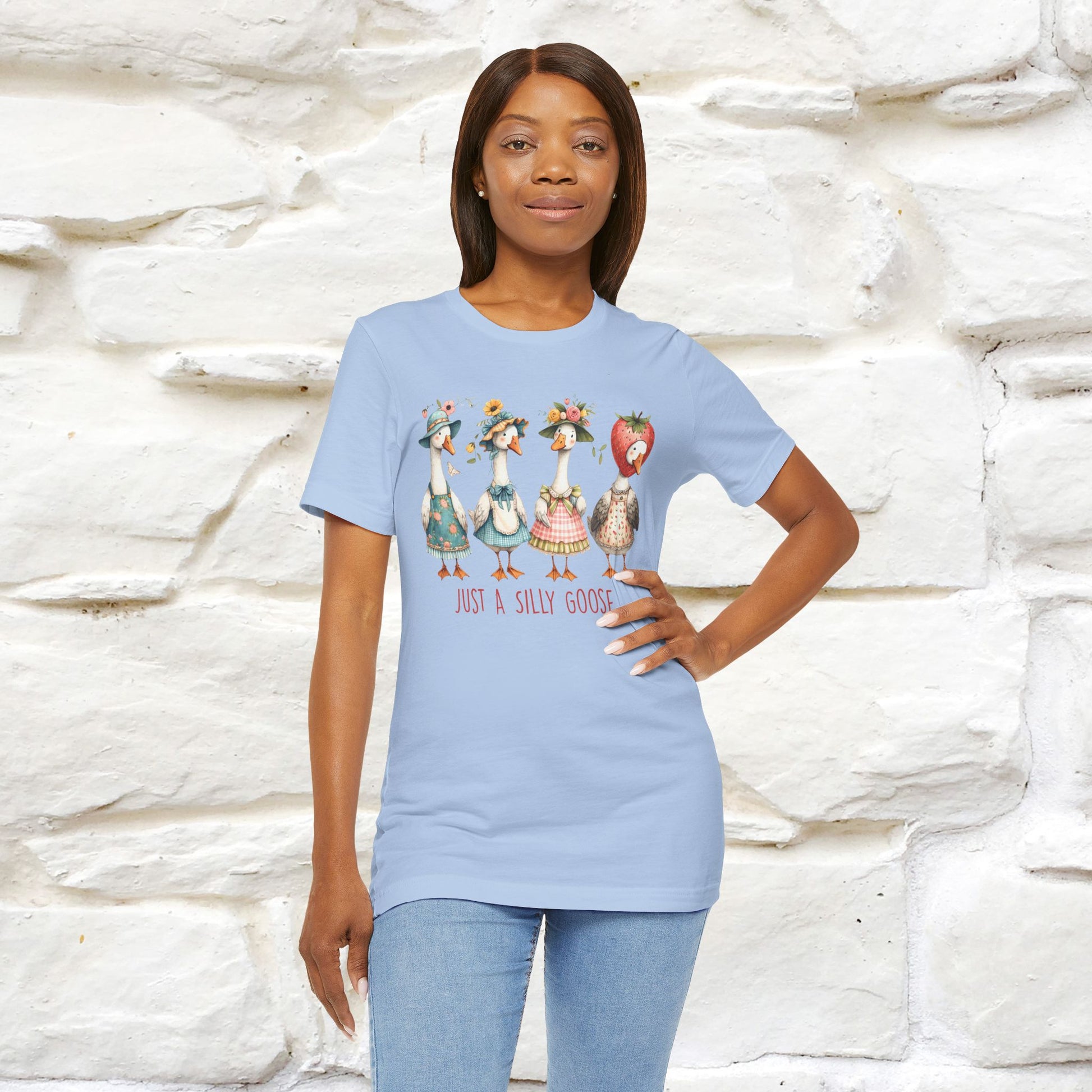 "Just A Silly Goose" Cute T-shirt |Nunu&Miao Studio - Nunu&Miao Studio