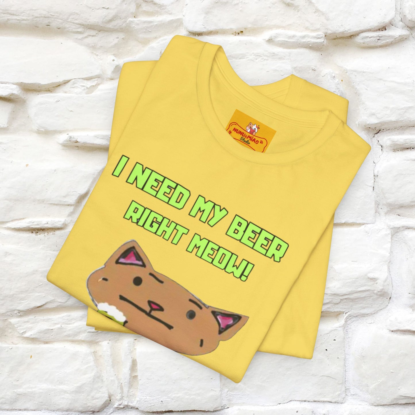 "I Need My Beer Right Meow!" Cat T-shirt |Nunu&Miao Studio - Nunu&Miao Studio