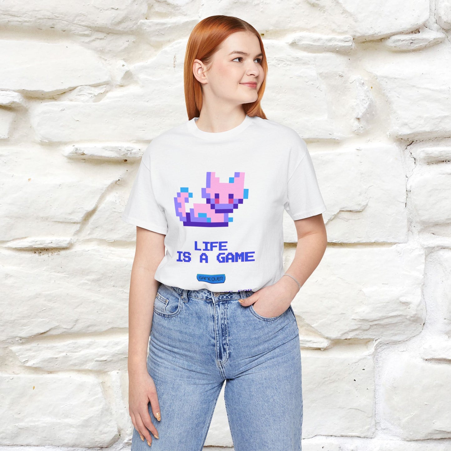 "Life Is A Game, I Am Just Here Fo The Cheat Code" Funny Cat T-Shirt for Men & Women | 100% Cotton* - Nunu&Miao Studio