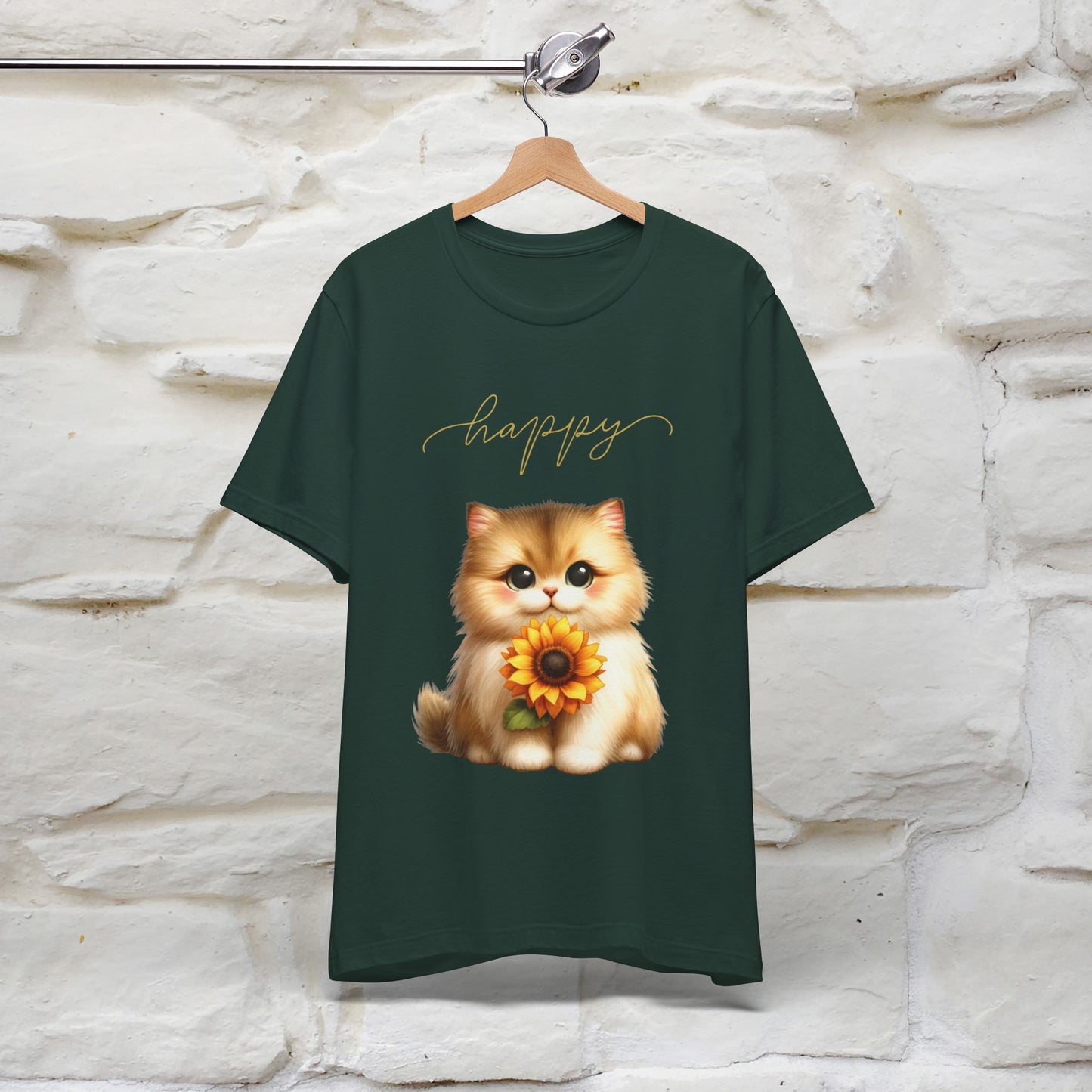 "Happy" Cat T-Shirt for Women | 100% Cotton* 🐾 - Nunu&Miao Studio