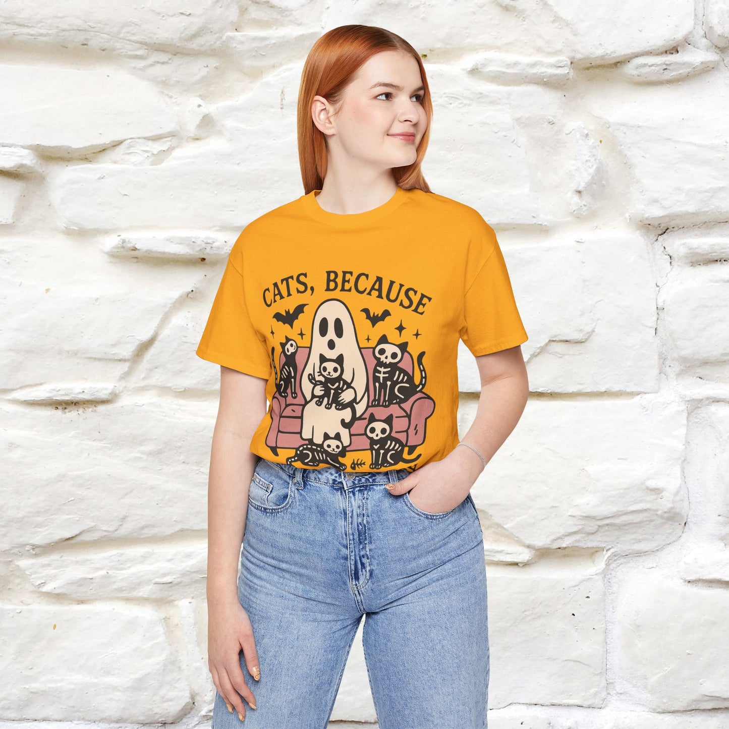 "Cat Because People Are Creepy" Halloween Cat T-shirt |Nunu&Miao Studio - Nunu&Miao Studio