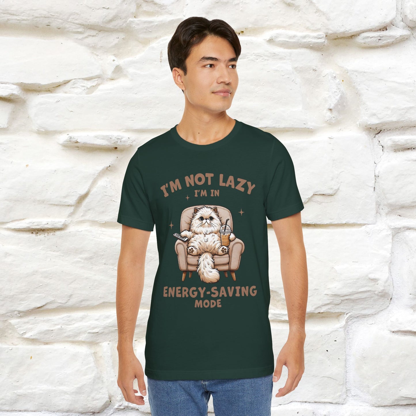 "I'm Not Lazy I'm In Energy-Saving Mode " Cat T-shirt |Nunu&Miao Studio
