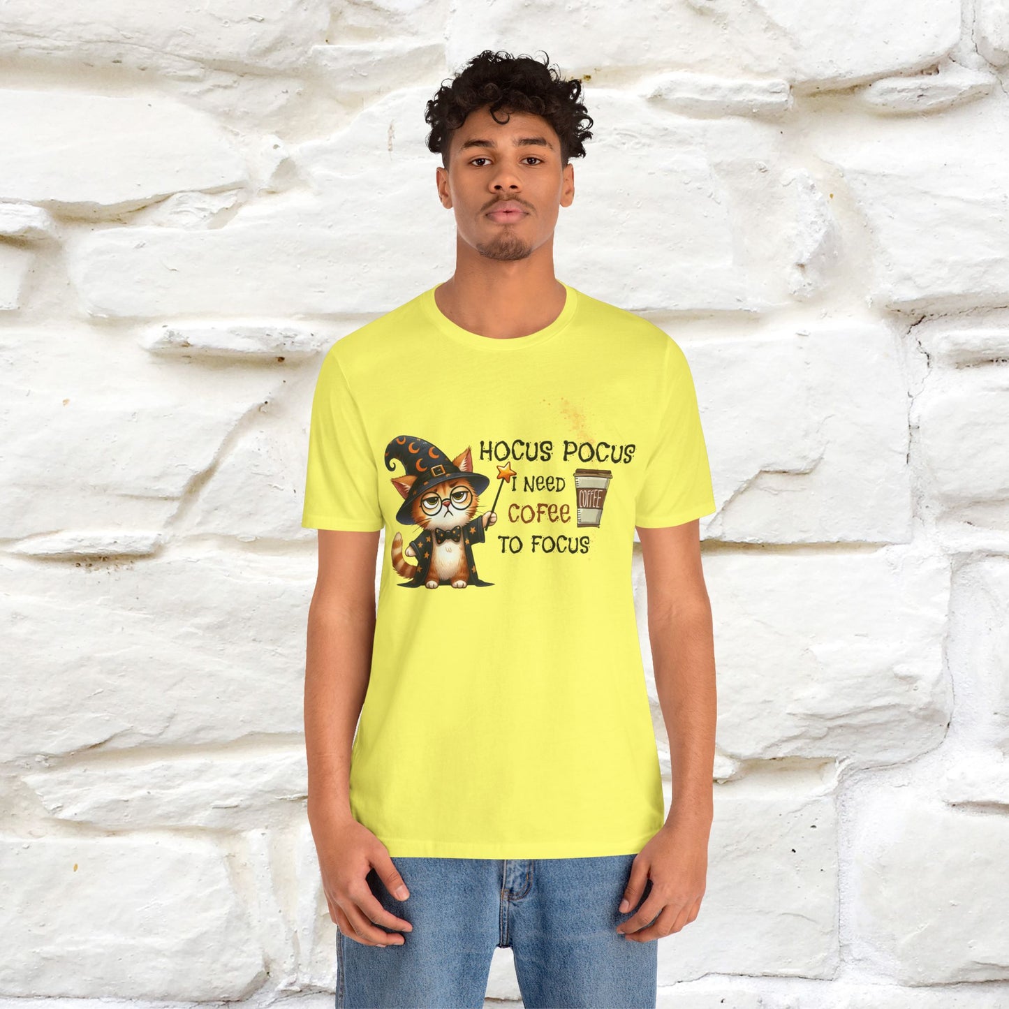 ''Hocus Pocus I Need Coffe To Focus'' Funny Cat Shirt | Nunu&Miao Studio