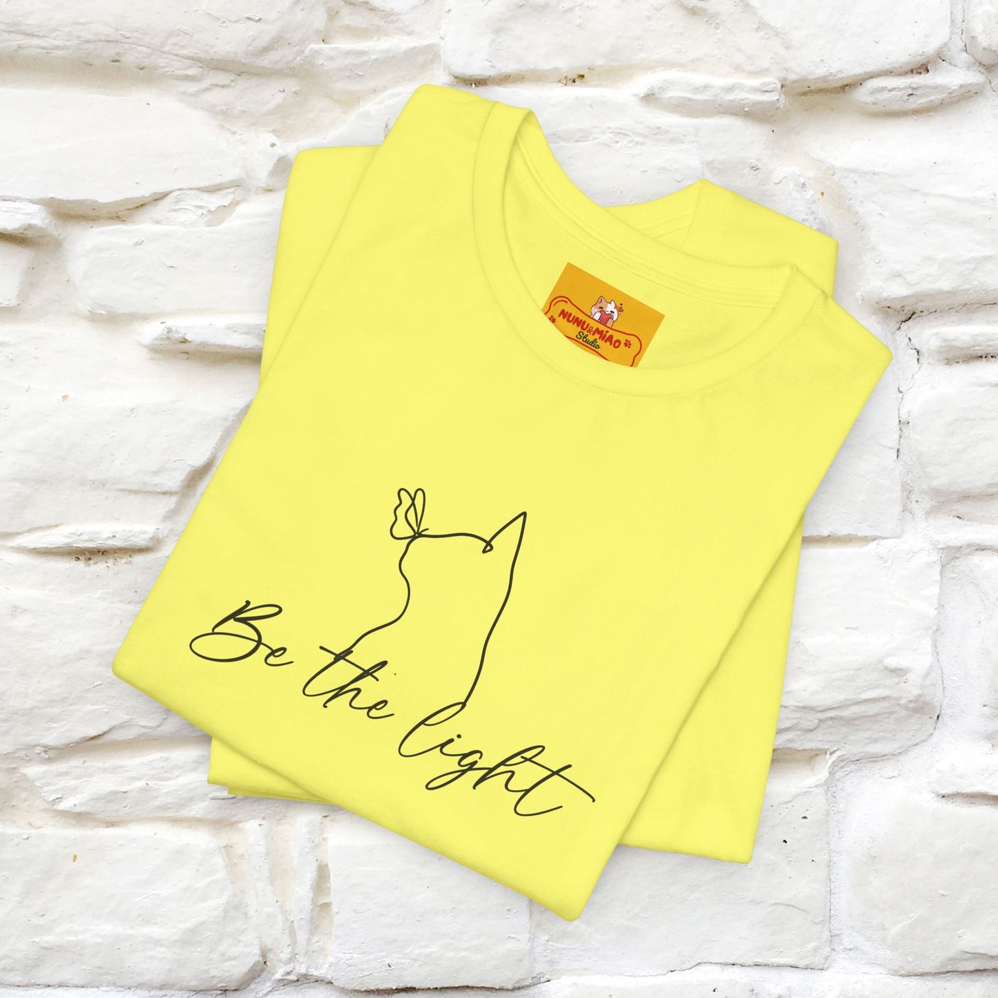 "Be The Light" Cat T-Shirt | Front & Back Design | Nunu&Miao Studio