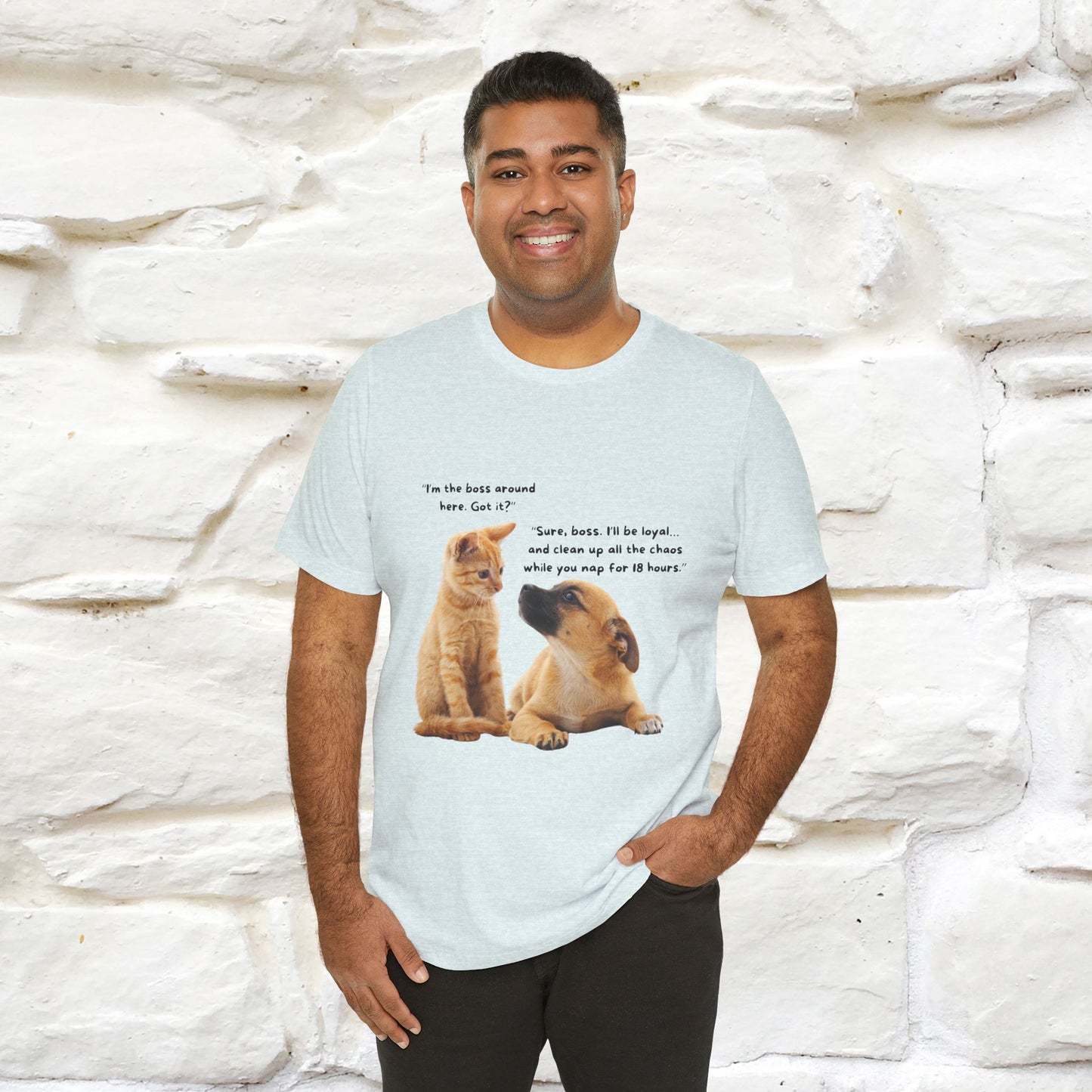 ''I am The Boss Here'' Funny Cat T-shirt for Men and Women 100% Cotton* - Nunu&Miao Studio