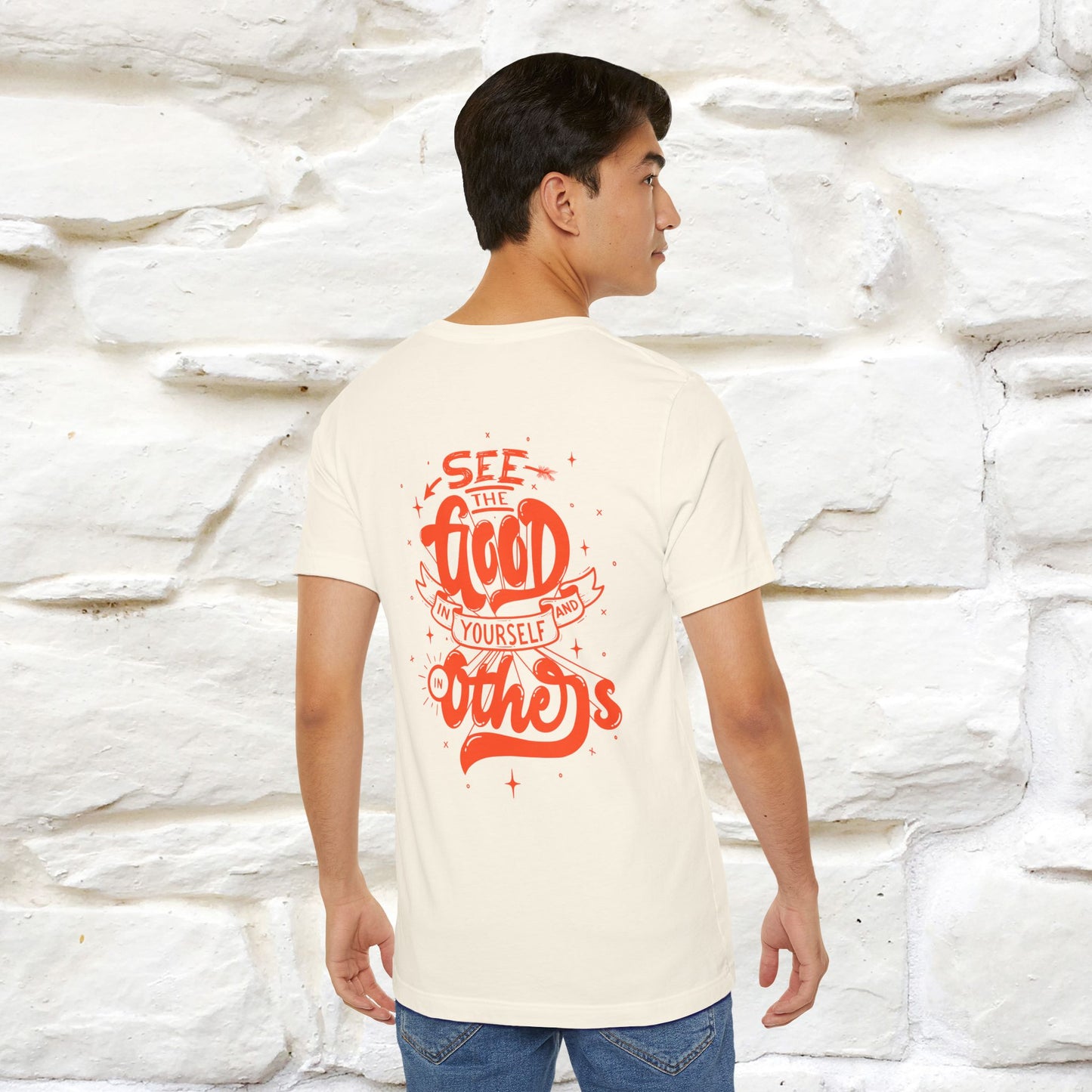 "See the Good in Yourself and Others" Cat T-Shirt | Front & Back Design | Nunu&Miao Studio