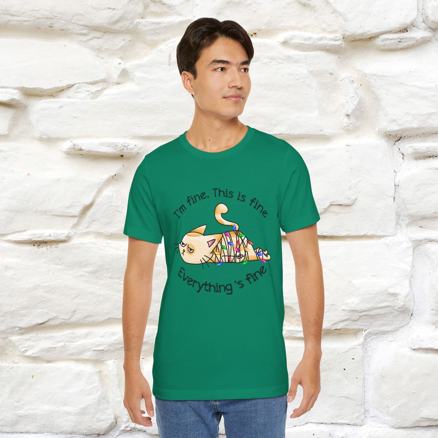 "This Is Fine" |Funny Cat T-Shirt | Nunu&Miao Studio
