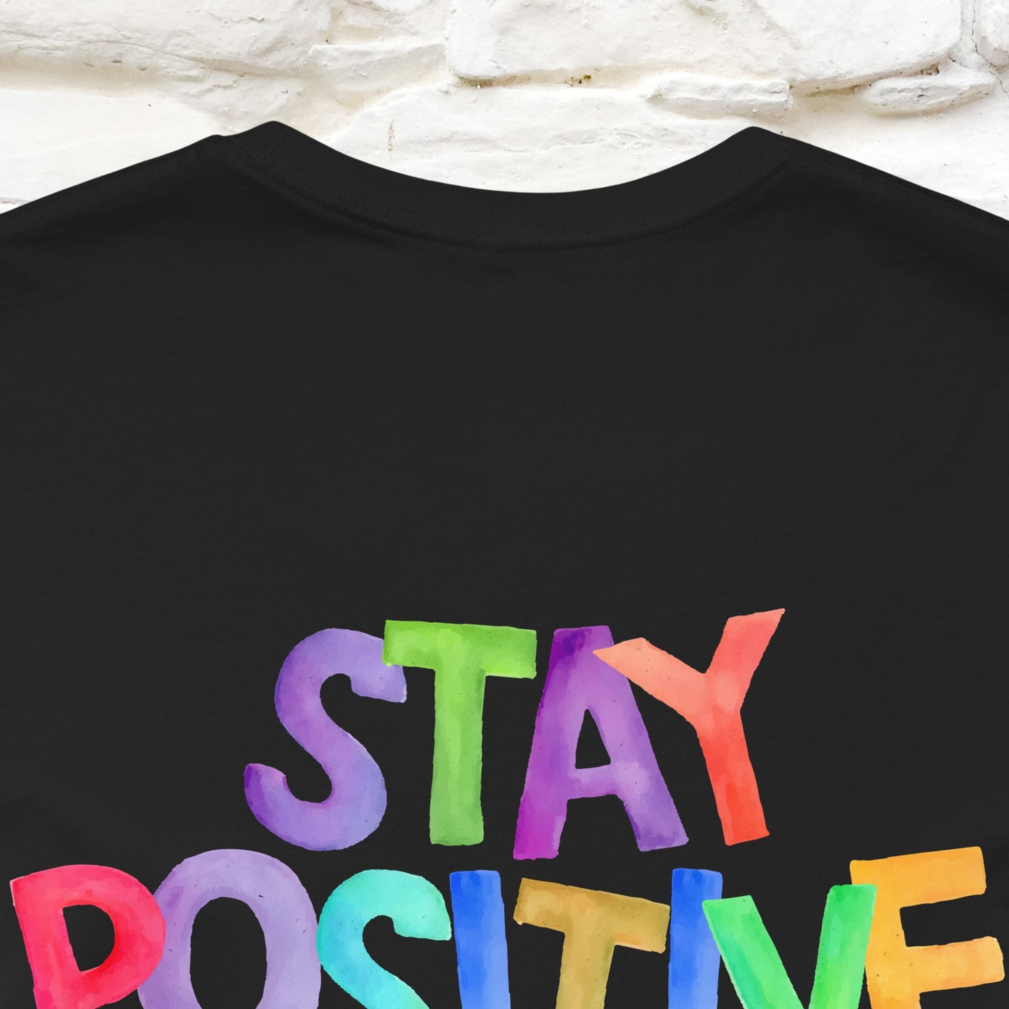 "Stay Positive'' Cat T-Shirt | Front & Back Design | Nunu&Miao Studio