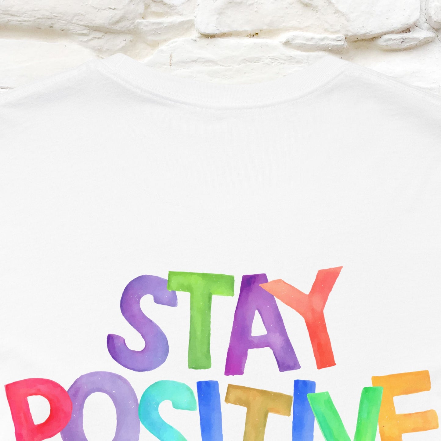 "Stay Positive'' Cat T-Shirt | Front & Back Design | Nunu&Miao Studio
