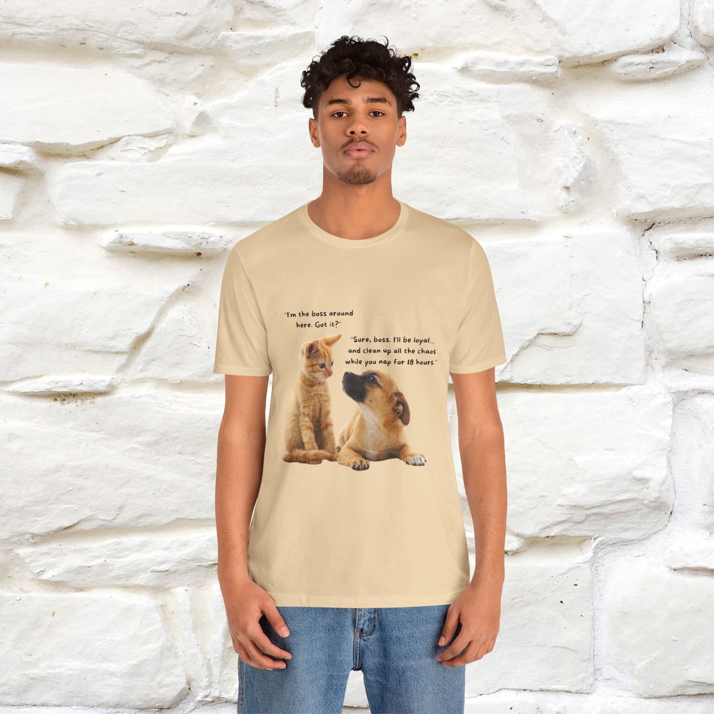 ''I am The Boss Here'' Funny Cat T-shirt for Men and Women 100% Cotton* - Nunu&Miao Studio