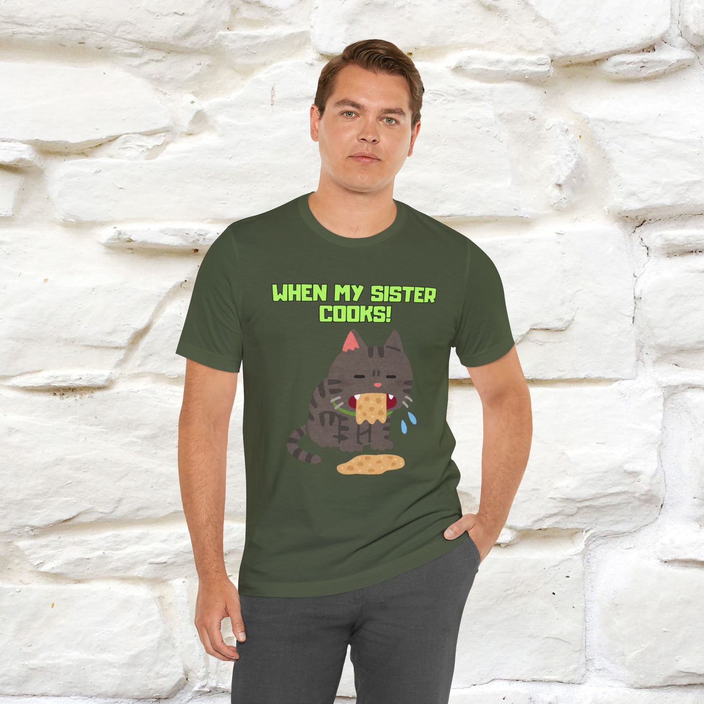 "When My Sister Cooks" Funny Cat T-shirt |Nunu&Miao Studio