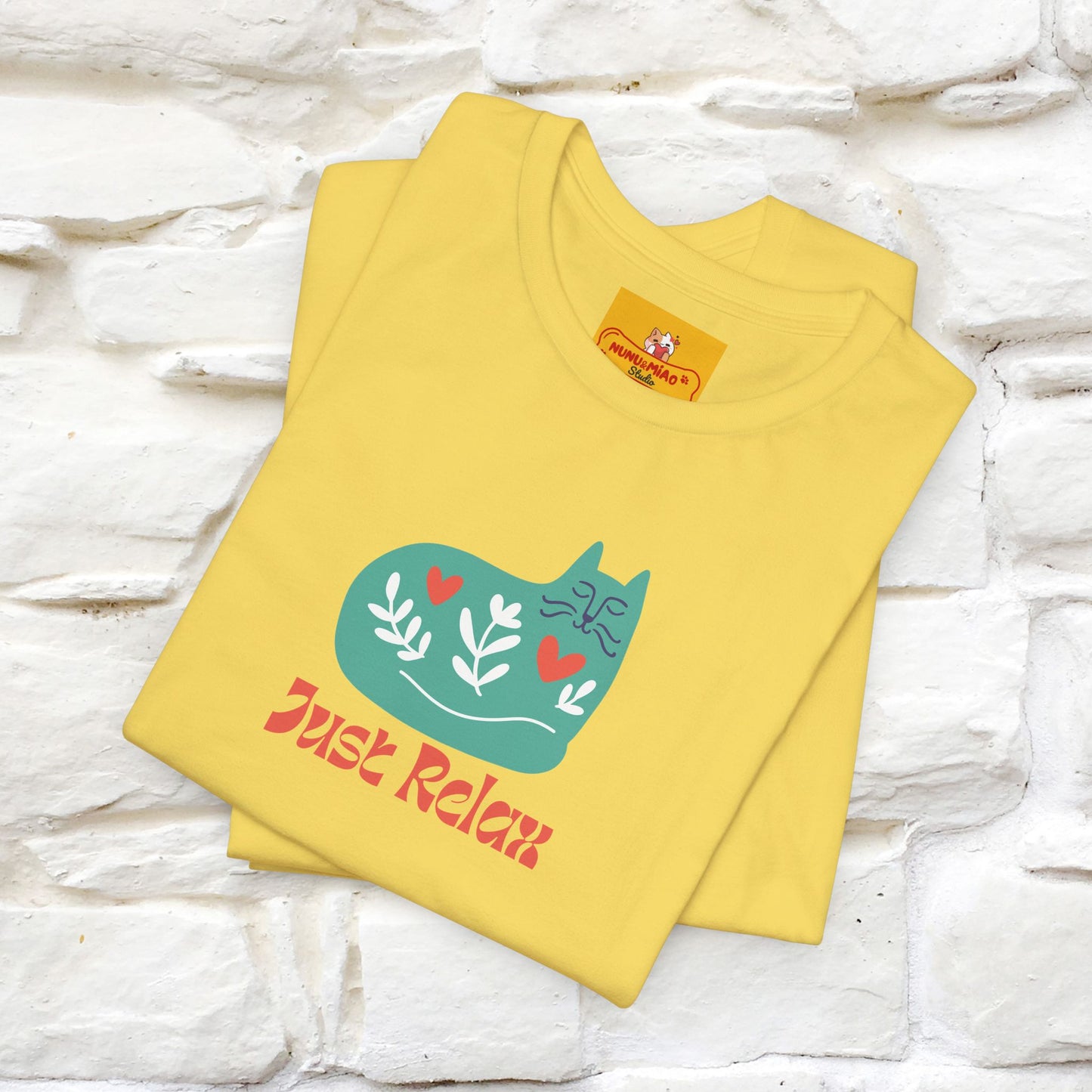 "Just Relax'' Cat T-Shirt Front and Back Design | Nunu&Miao Studio