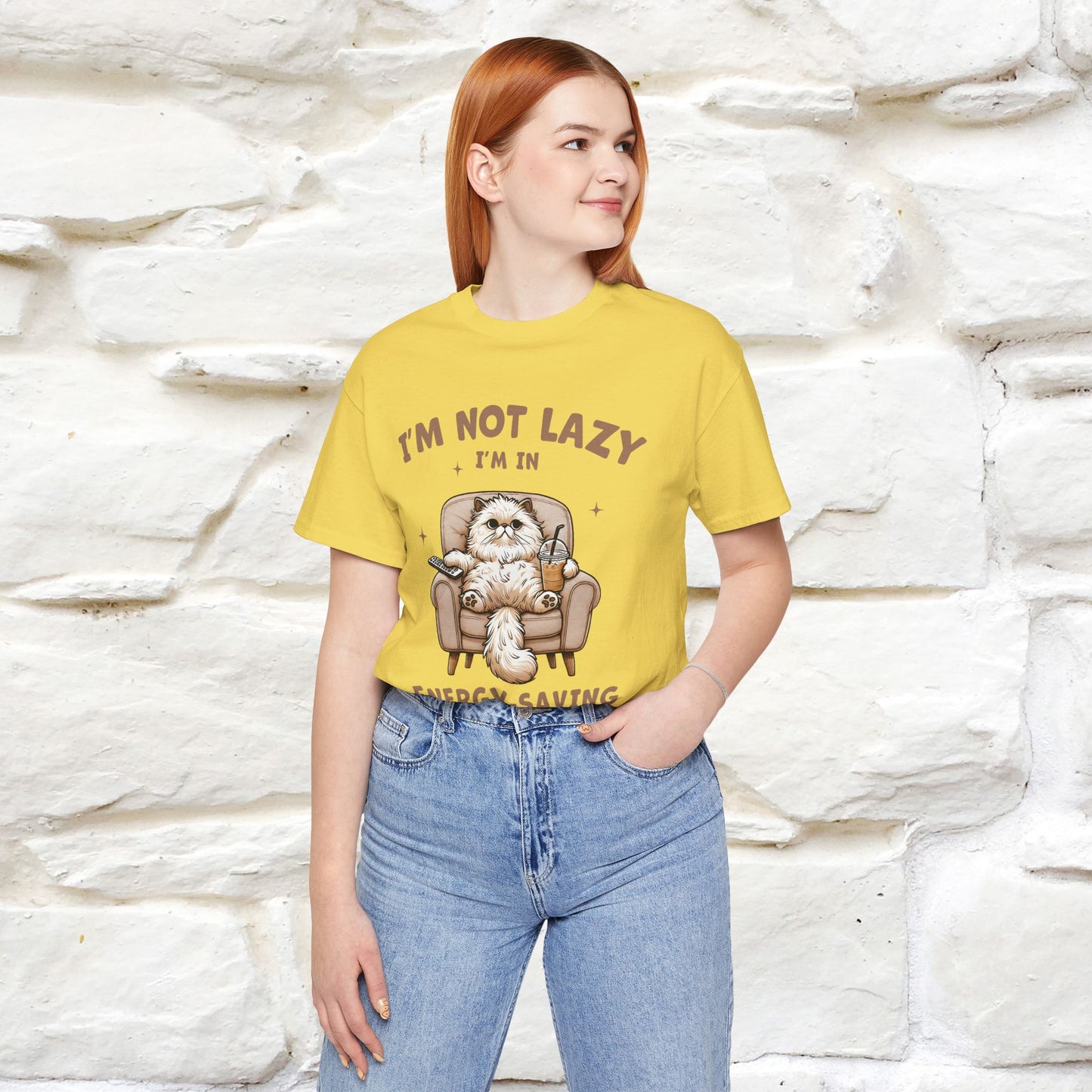 "I'm Not Lazy I'm In Energy-Saving Mode " Cat T-shirt |Nunu&Miao Studio