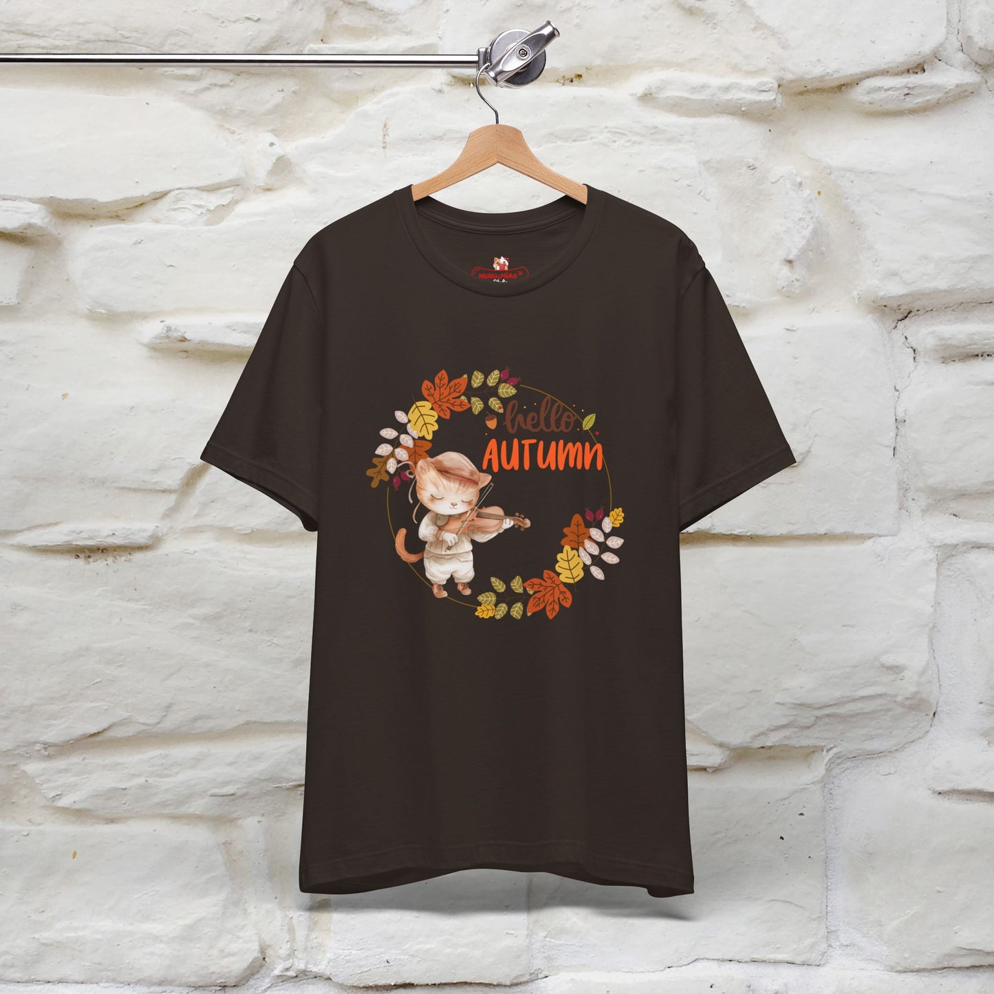 "Hello Autumn" Cat T-Shirt for Men & Women | 100% Cotton* | Cozy Fall Fashion - Nunu&Miao Studio