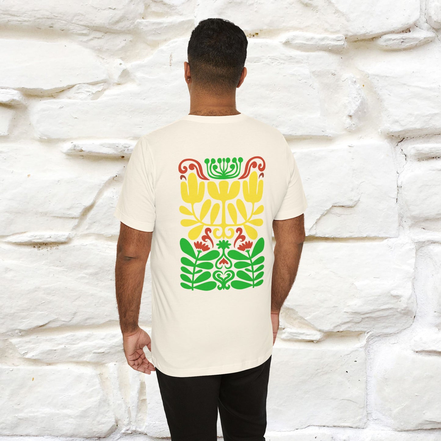 ''Floral Abstract'' Cat T-Shirt Front and Back Design | Nunu&Miao Studio