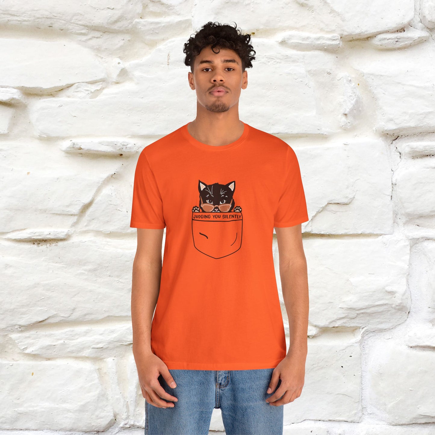 Judging You Silently Cat T-Shirt for Men | 100% Cotton* Funny & Sassy Tee - Nunu&Miao Studio