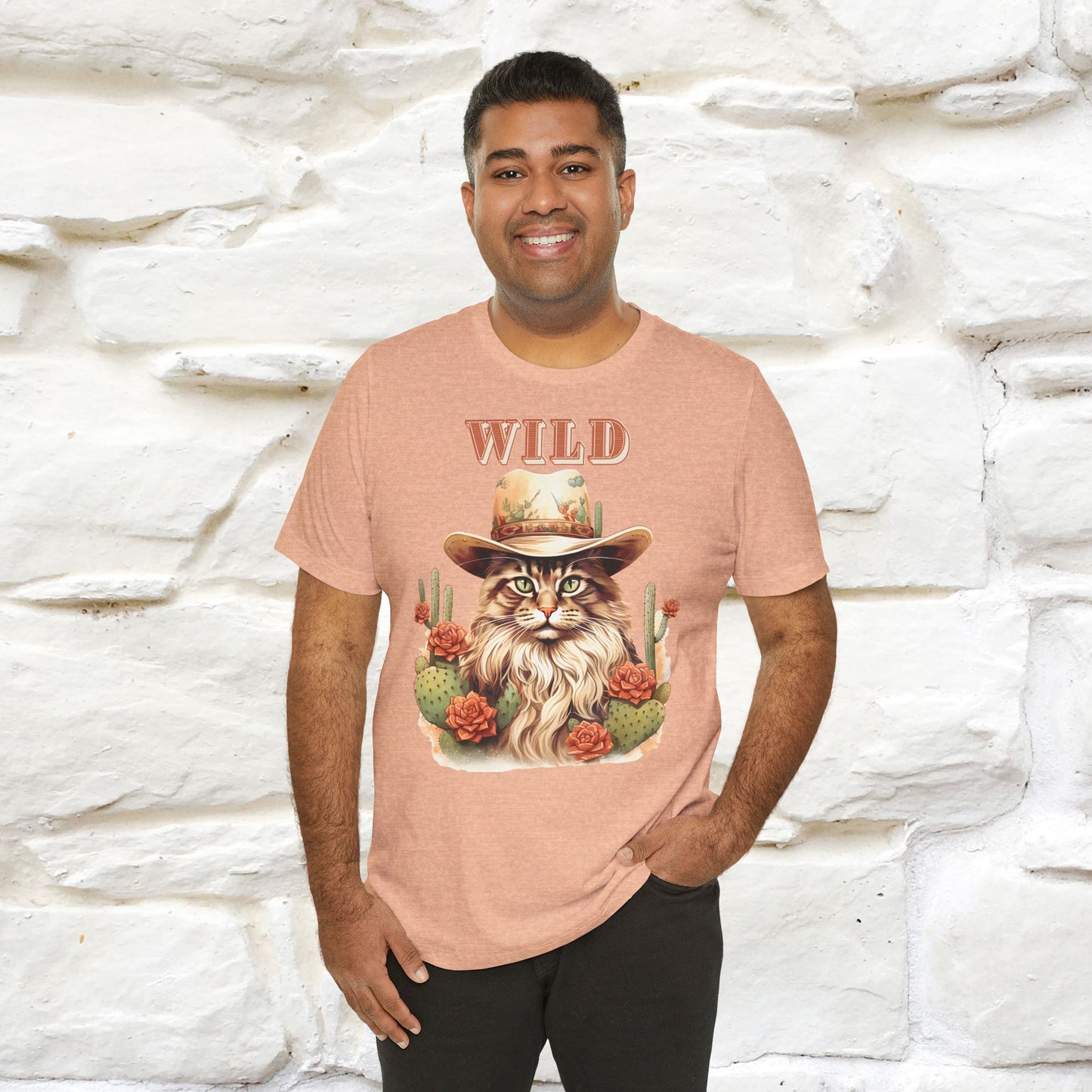 Wild Cowboy Cat T-Shirt for Men & Women | 100% Cotton* Adventure Tee - Nunu&Miao Studio