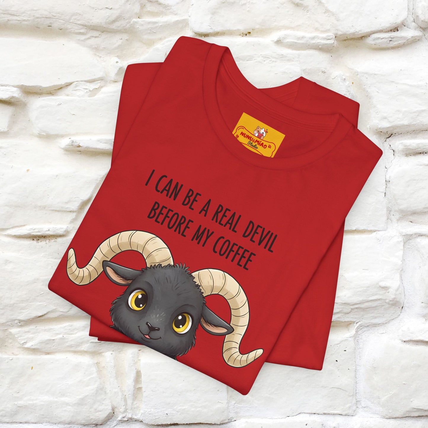 "I Can Be a Real Devil Before My Coffe" Funny T-shirt |Nunu&Miao Studio